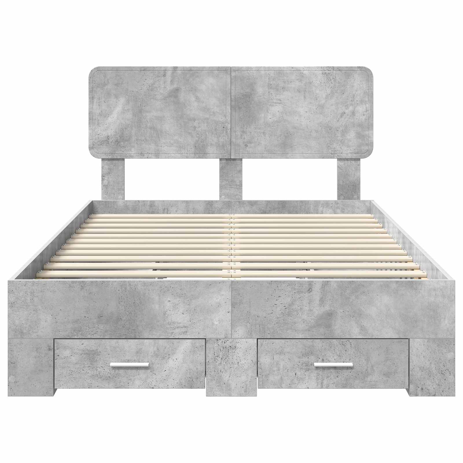 Cadre de lit Gris béton 120 x 200 cm Bois d'ingénierie - XIOS