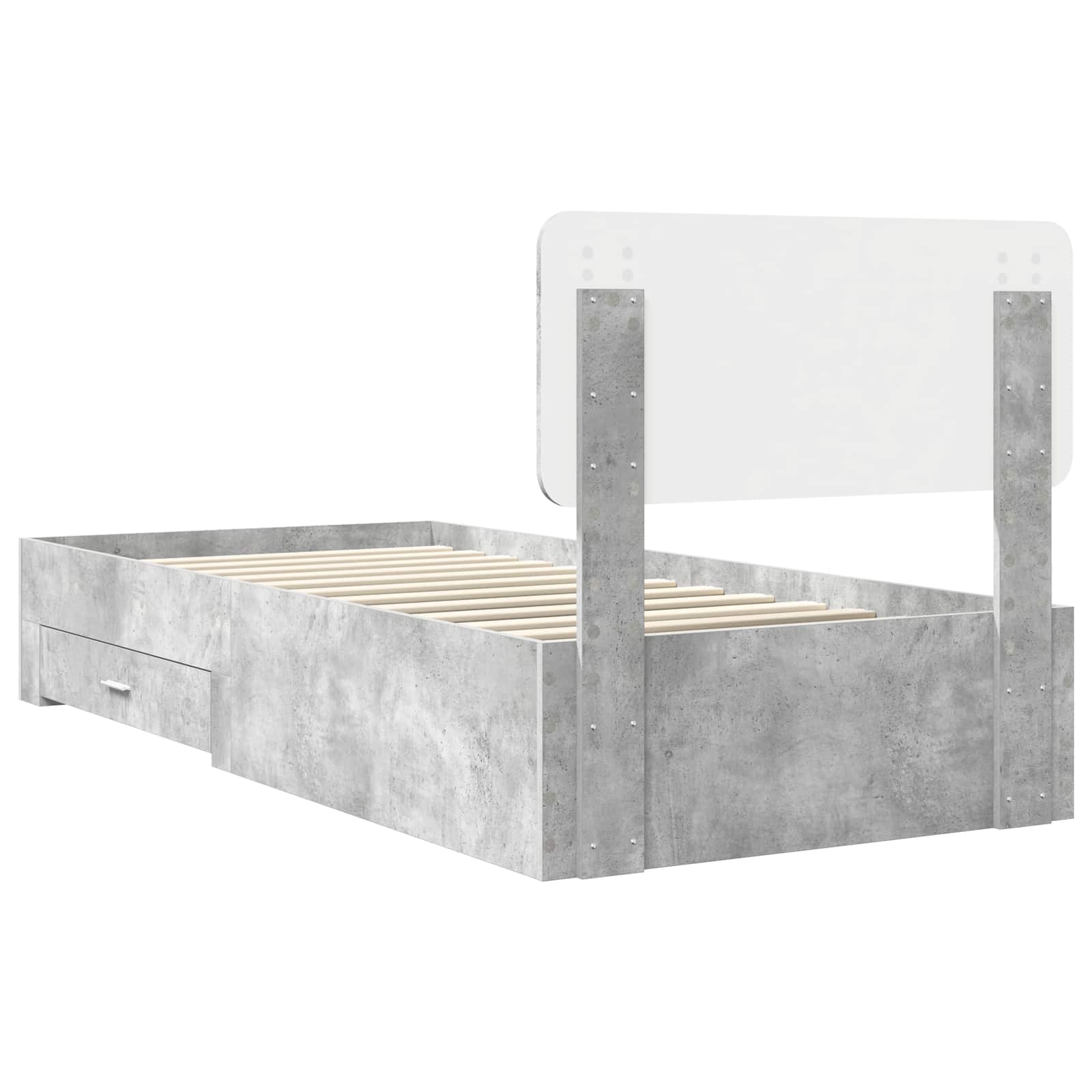 Cadre de lit Gris béton 100 x 200 cm Bois d'ingénierie - XIOS