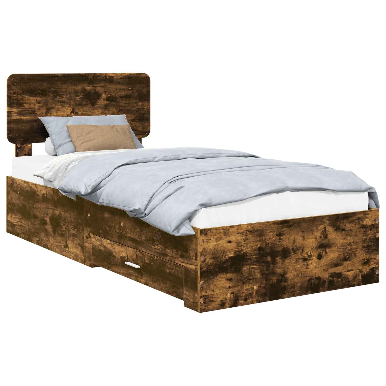 Cadre de lit Chêne fumé 100 x 200 cm Bois d'ingénierie - XIOS