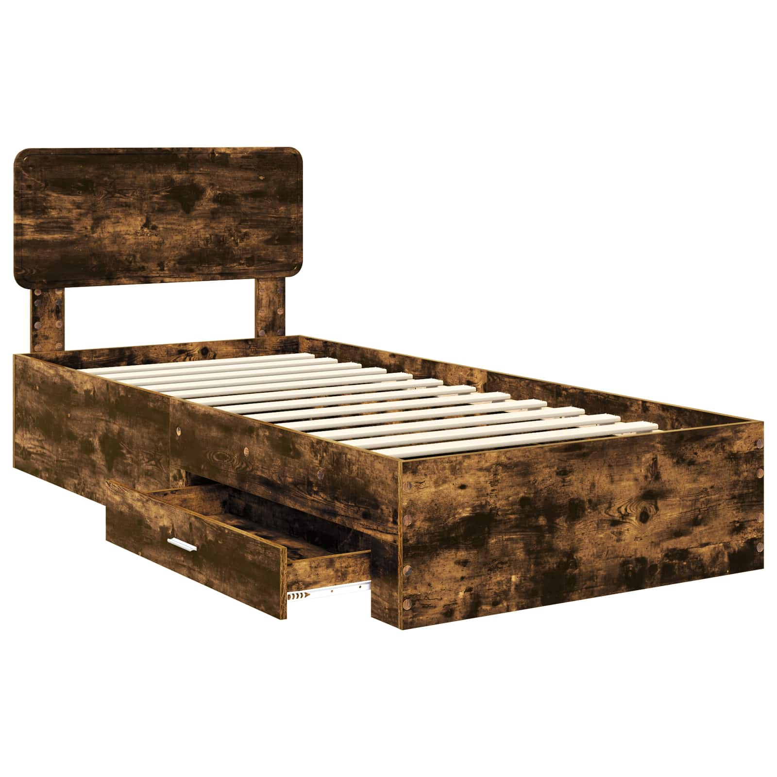 Cadre de lit Chêne fumé 100 x 200 cm Bois d'ingénierie - XIOS