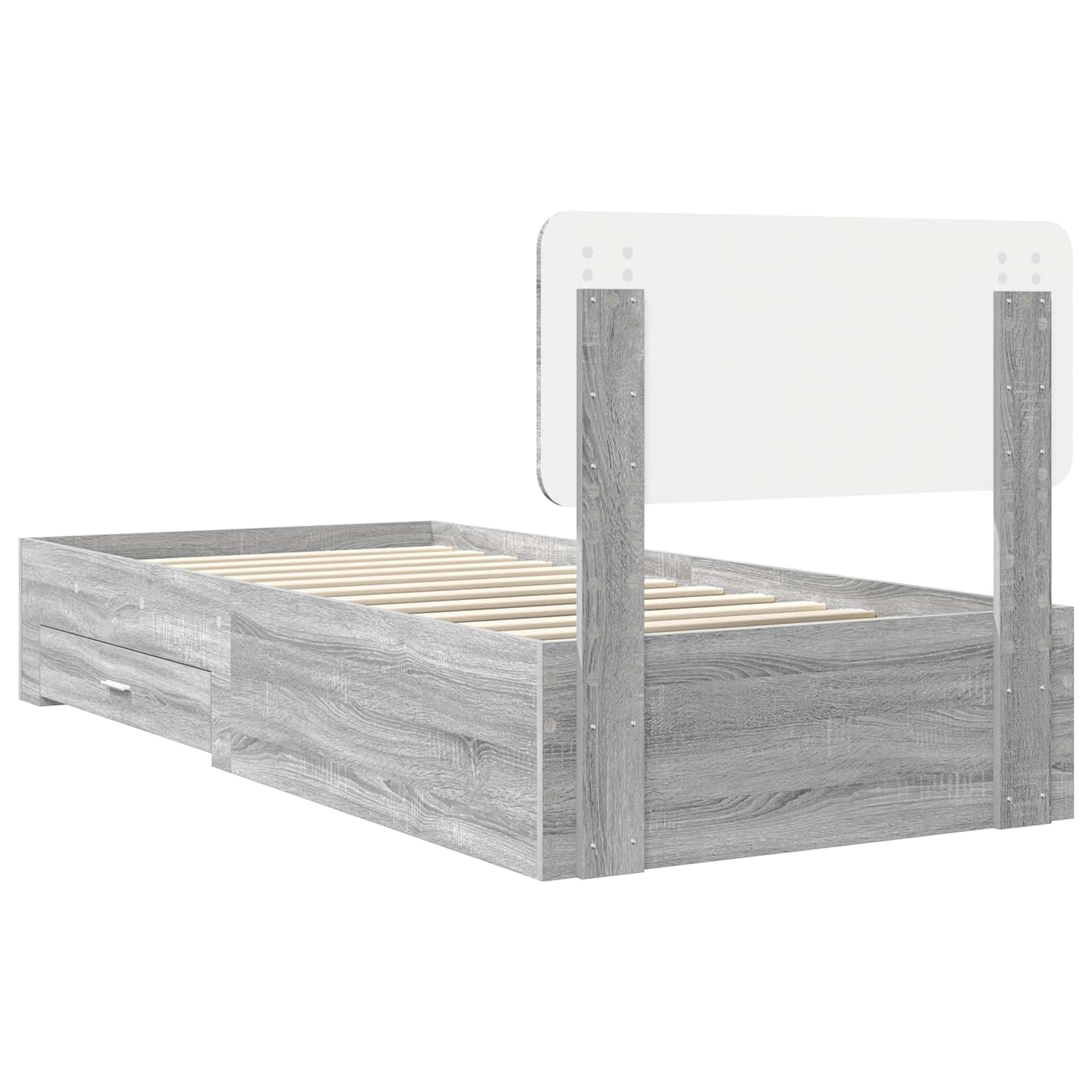 Cadre de lit Gris Sonoma 100 x 200 cm Bois d'ingénierie - XIOS