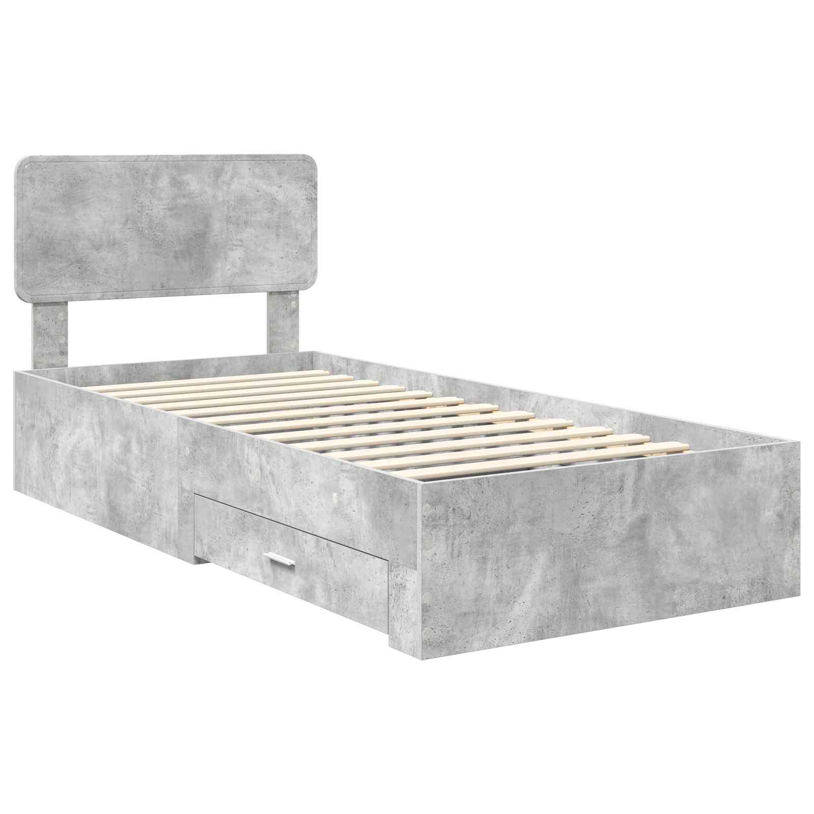 Cadre de lit Gris béton 90 x 190 cm Bois d'ingénierie - XIOS