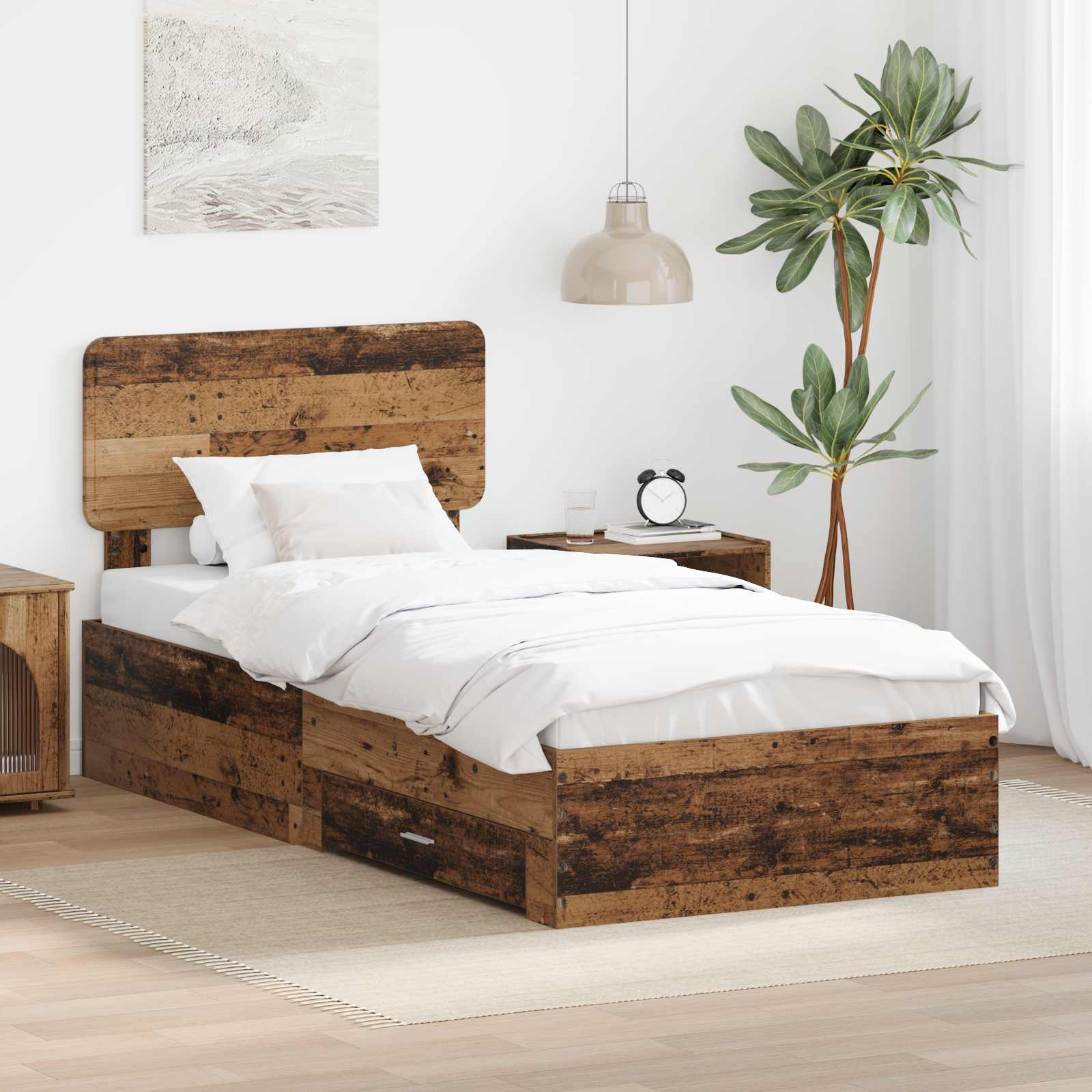 Cadre de lit Bois ancien 90 x 190 cm Bois d'ingénierie - XIOS