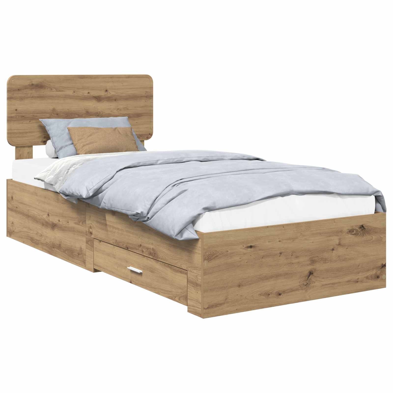 Cadre de lit Chêne artisanal 90 x 190 cm Bois d'ingénierie - XIOS