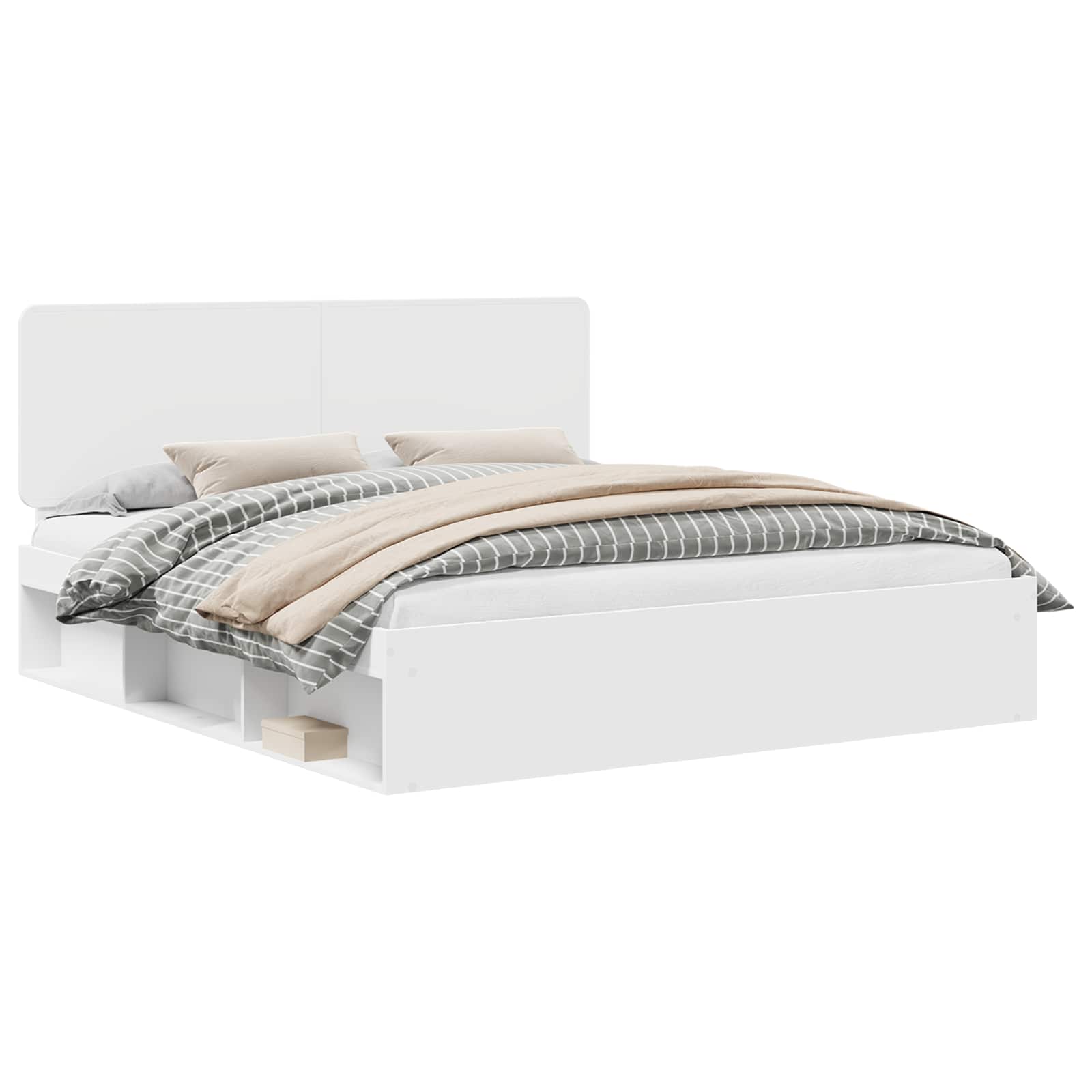 Cadre de lit Blanc 200 x 200 cm Bois de pin massif - XIOS