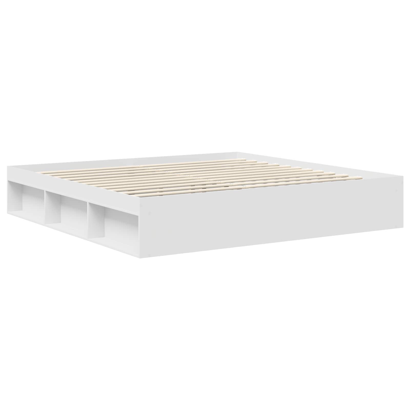 Cadre de lit Blanc 200 x 200 cm Bois de pin massif - XIOS