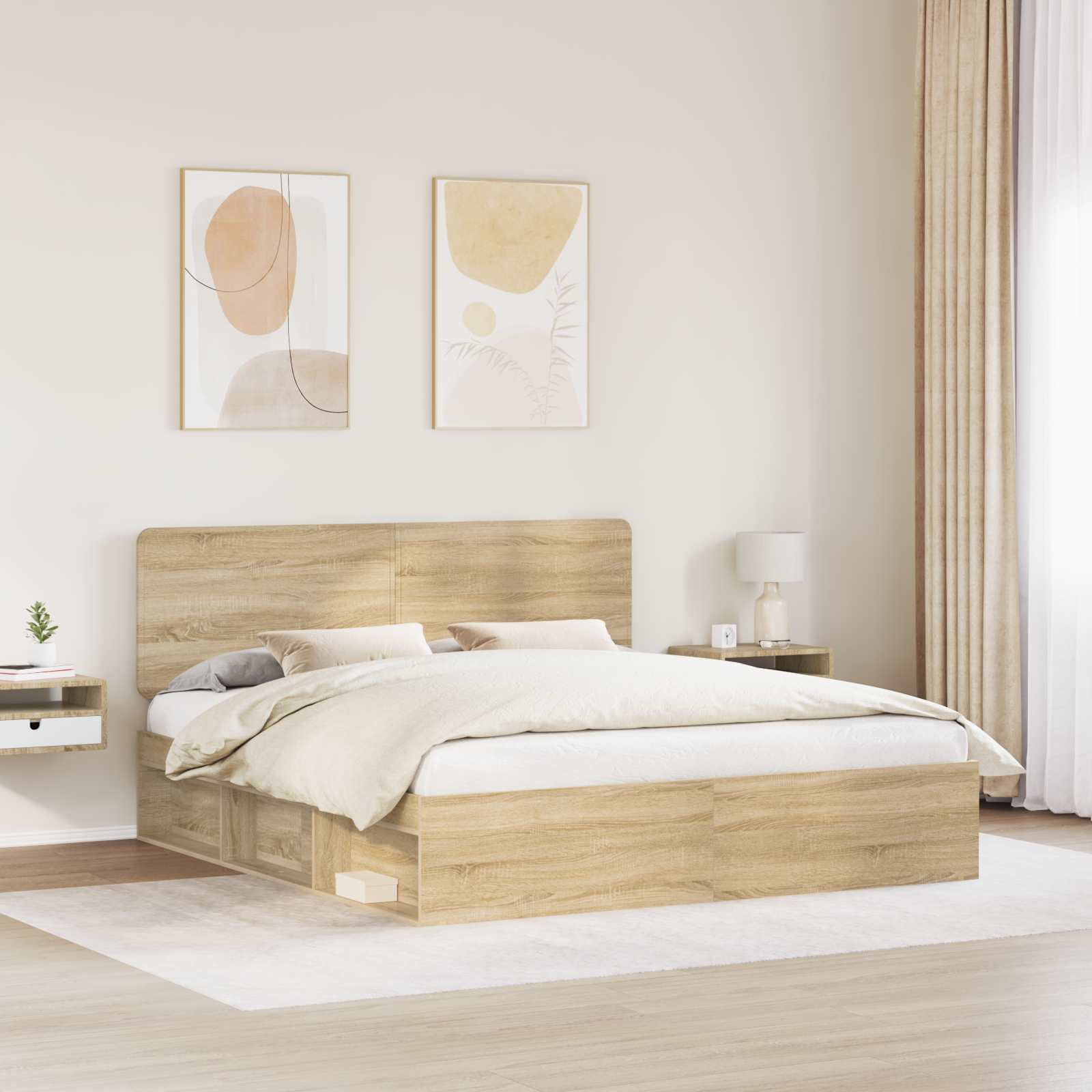 Cadre de lit Sonoma 200 x 200 cm Bois de pin massif - XIOS
