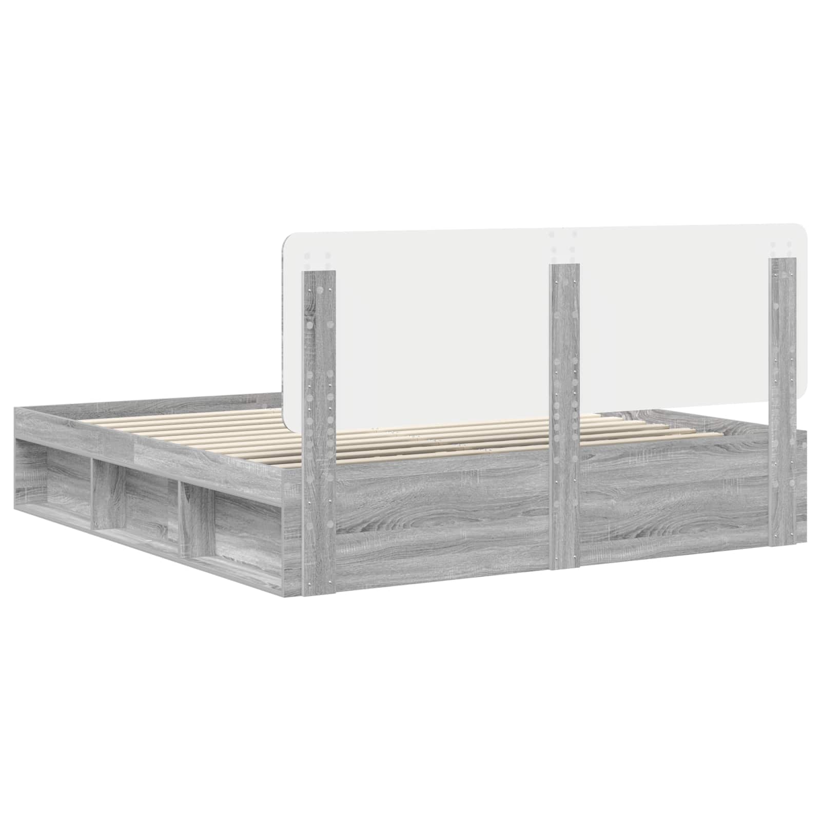 Cadre de lit Gris Sonoma 200 x 200 cm Bois de pin massif - XIOS