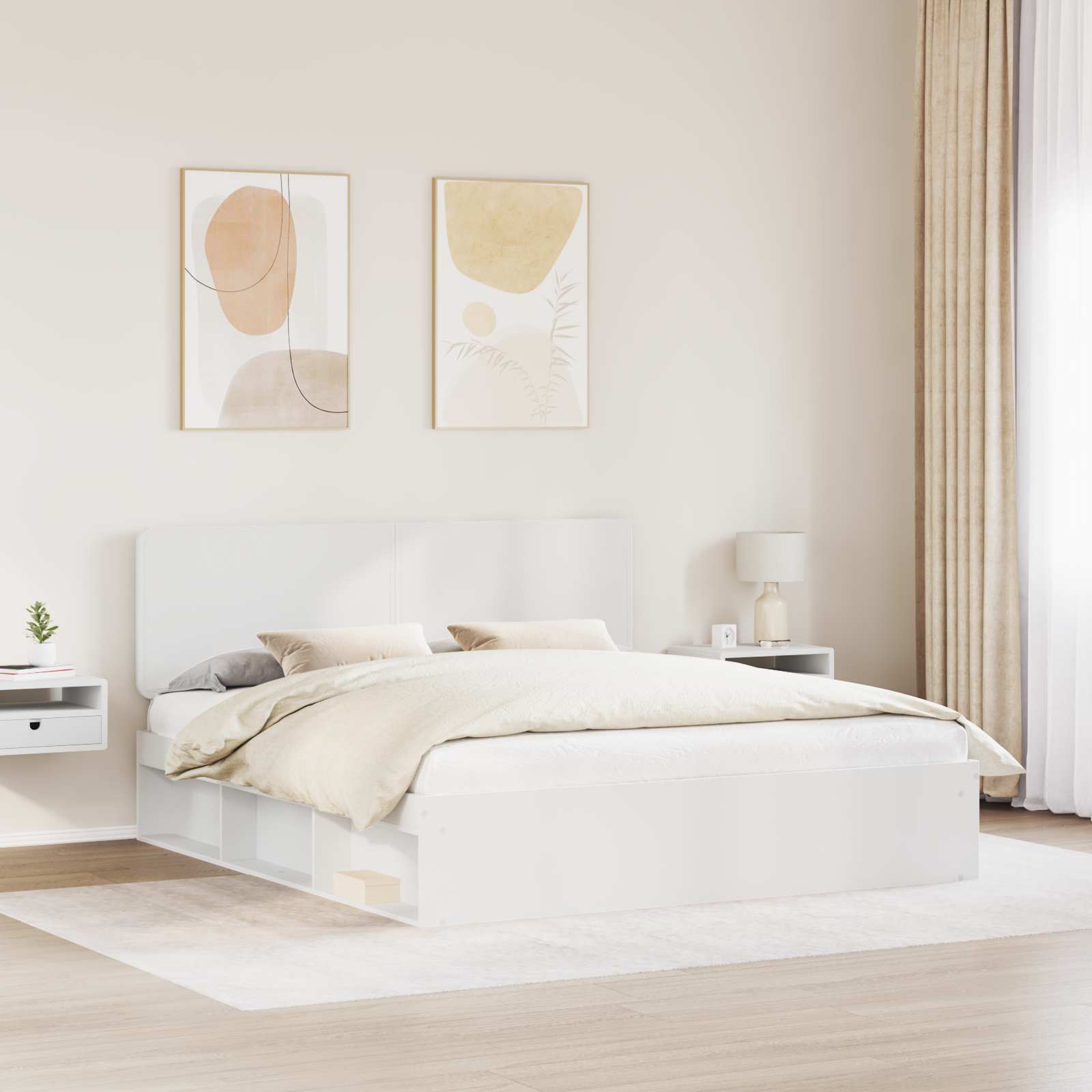 Cadre de lit Blanc 180 x 200 cm Bois de pin massif - XIOS