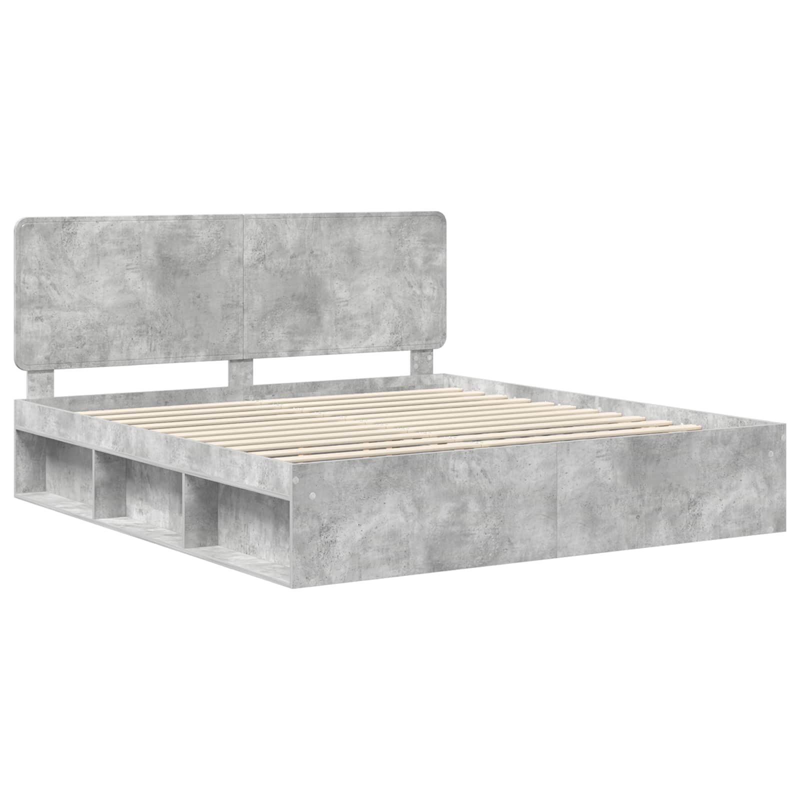 Cadre de lit Béton 180 x 200 cm Bois de pin massif - XIOS