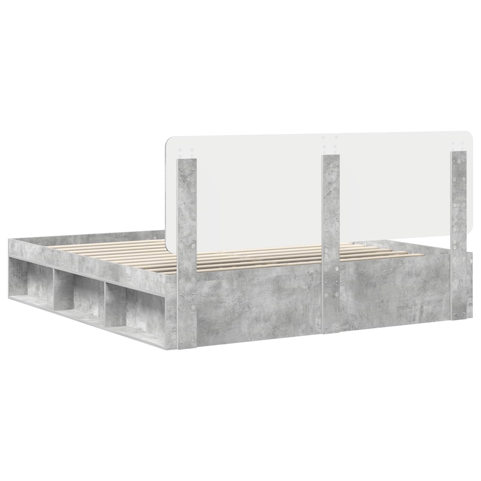 Cadre de lit Béton 180 x 200 cm Bois de pin massif - XIOS