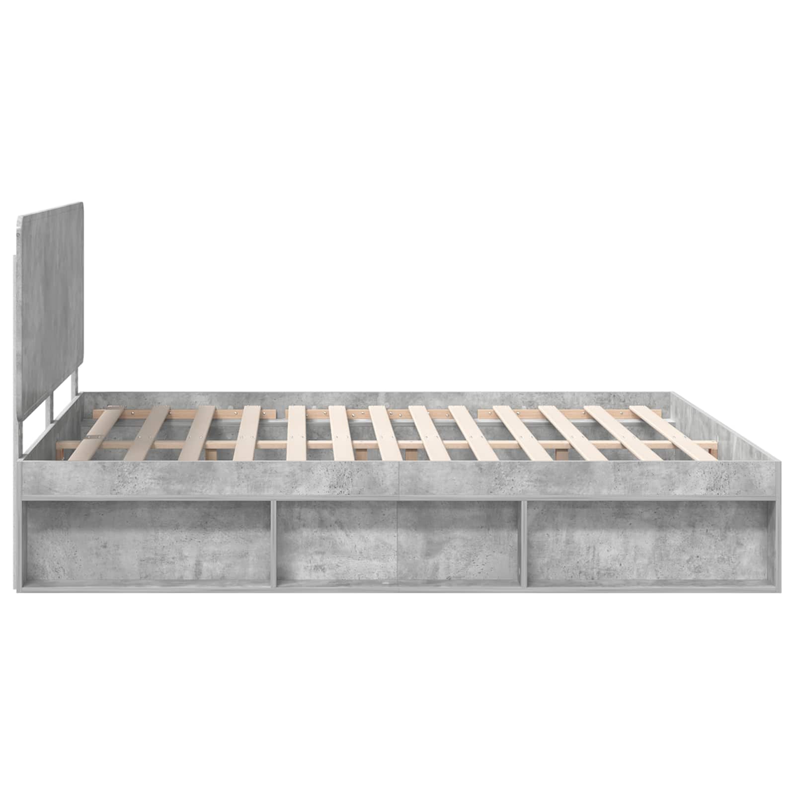 Cadre de lit Béton 180 x 200 cm Bois de pin massif - XIOS