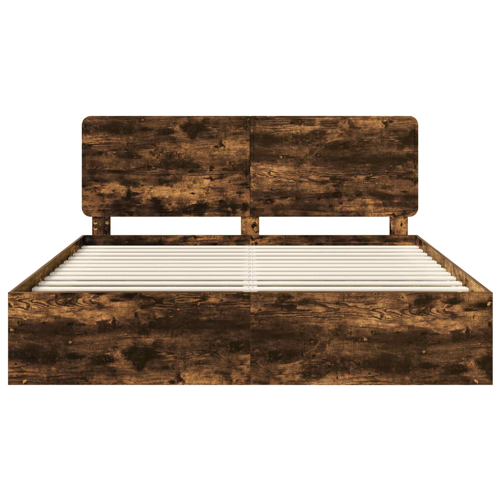 Cadre de lit Chêne fumé 180 x 200 cm Bois de pin massif - XIOS