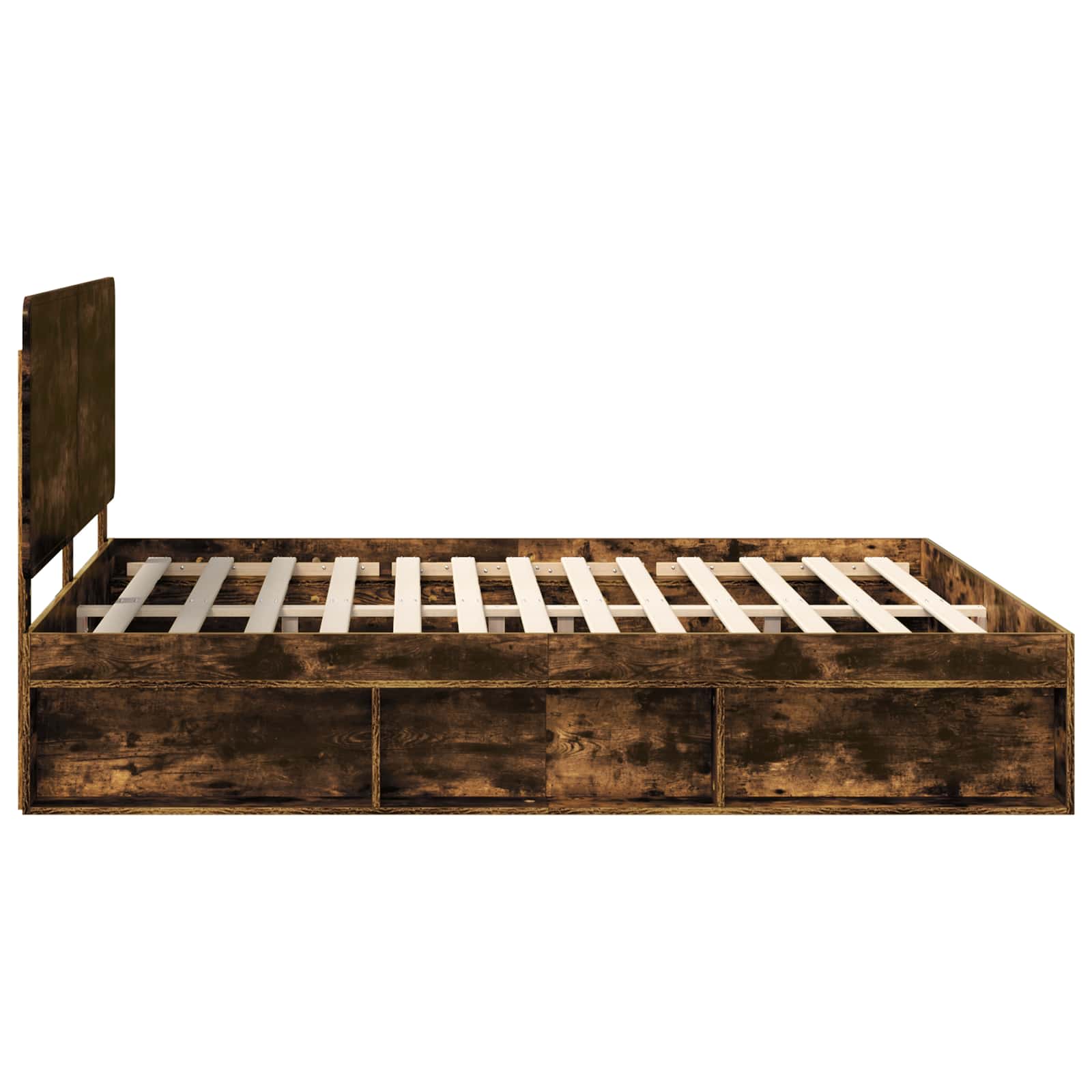Cadre de lit Chêne fumé 180 x 200 cm Bois de pin massif - XIOS