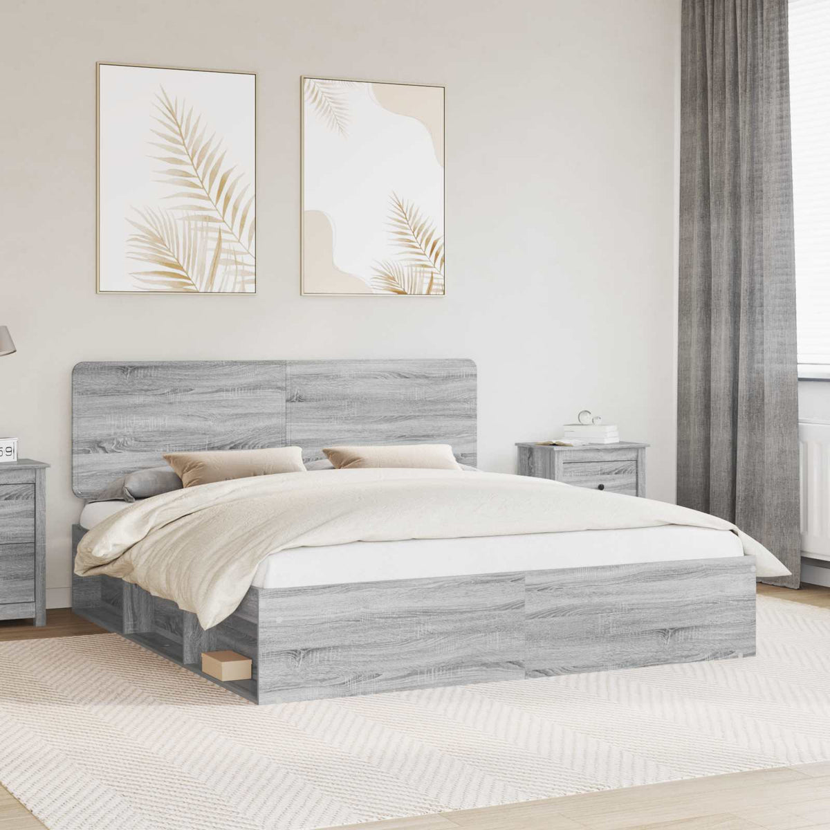 Cadre de lit Sonoma gris 180 x 200 cm Bois de pin massif