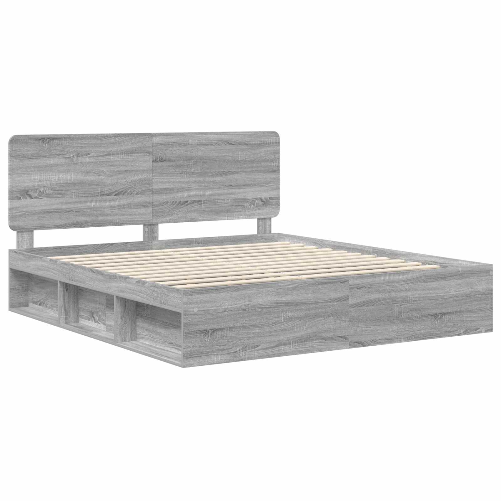 Cadre de lit Gris Sonoma 180 x 200 cm Bois de pin massif - XIOS
