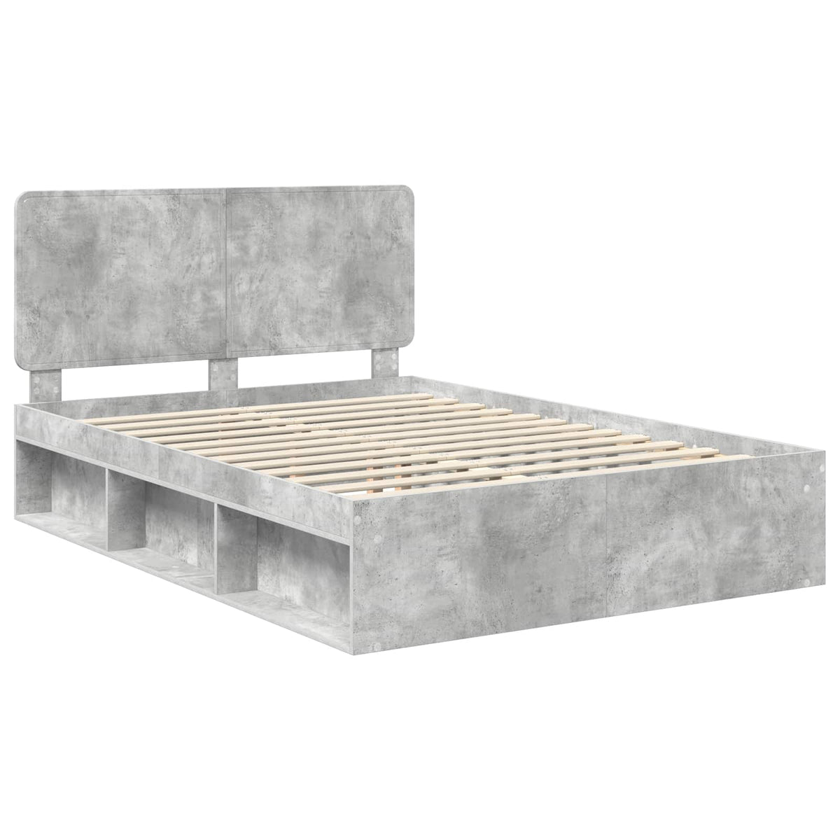 Cadre de lit Gris béton 160 x 200 cm Bois de pin massif