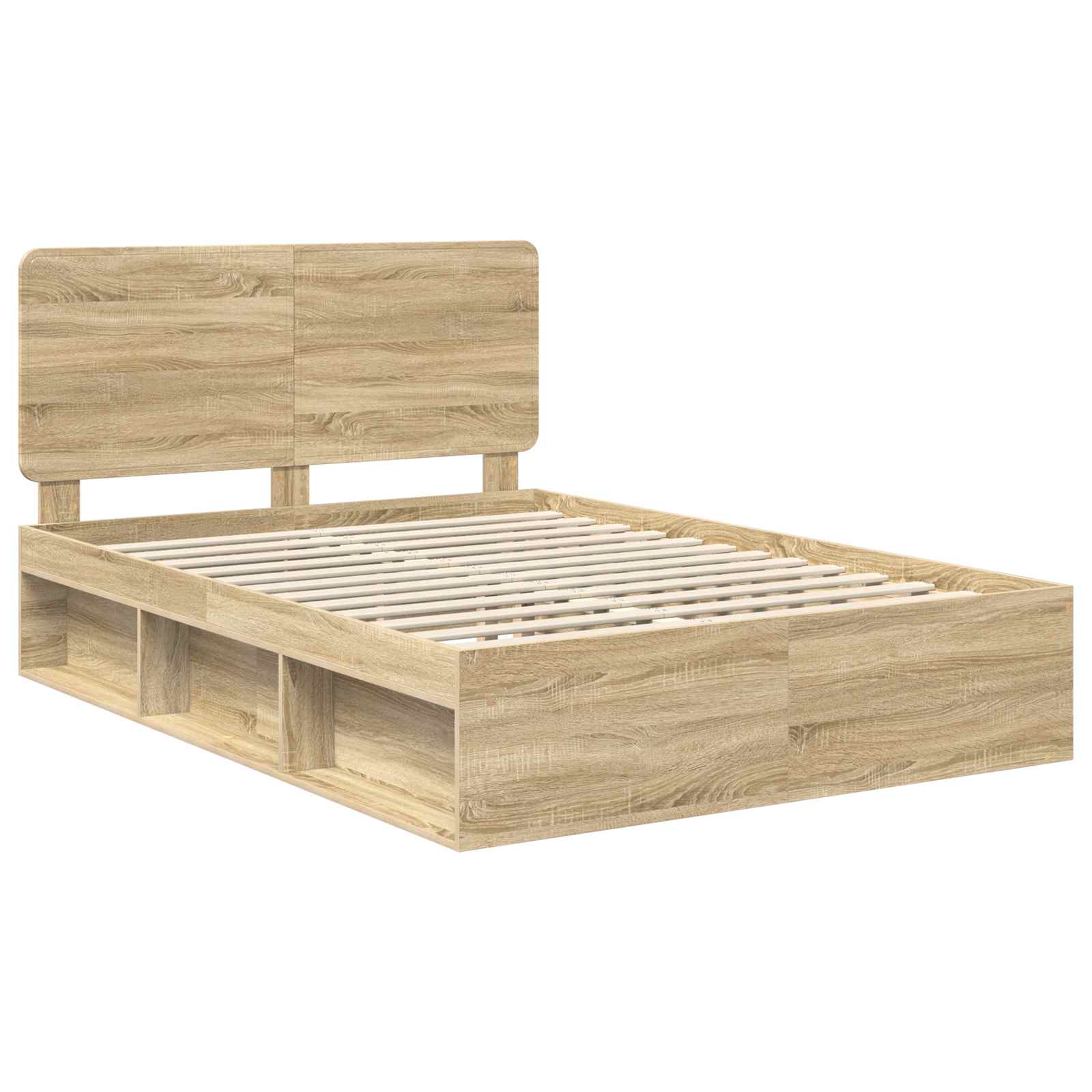 Cadre de lit Chêne Sonoma 150 x 200 cm Bois de pin massif - XIOS