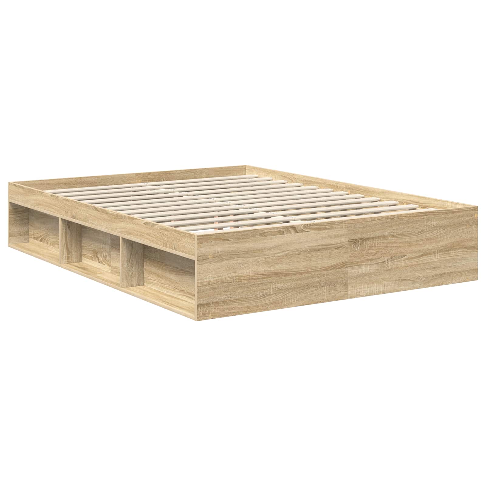 Cadre de lit Chêne Sonoma 150 x 200 cm Bois de pin massif - XIOS