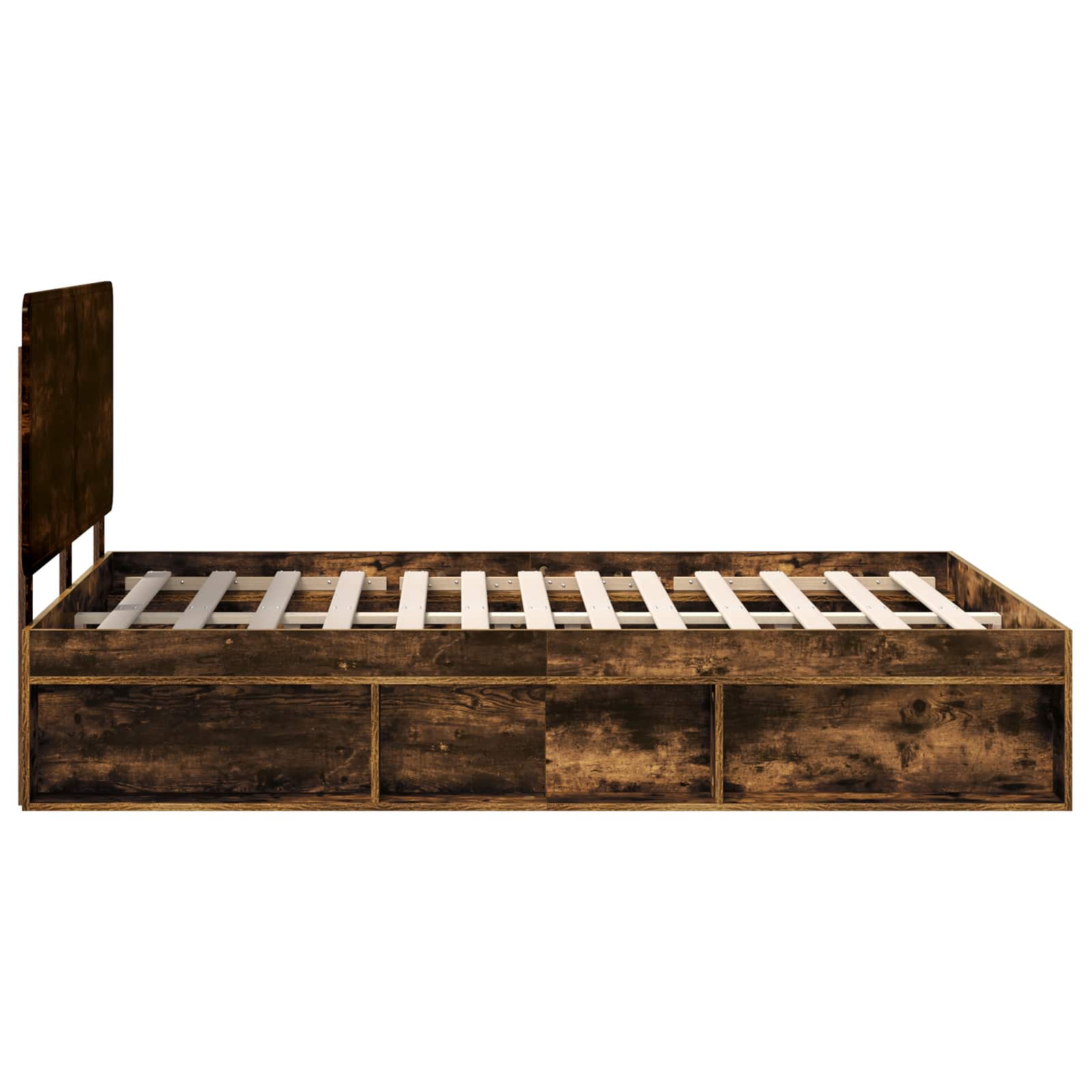 Cadre de lit Chêne fumé 150 x 200 cm Bois de pin massif