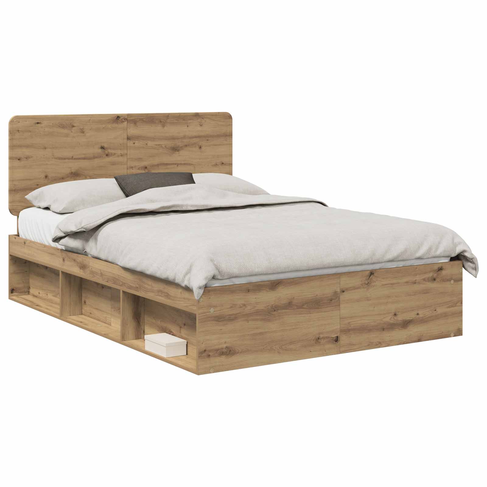Cadre de lit Chêne artisan 150 x 200 cm Bois de pin massif - XIOS