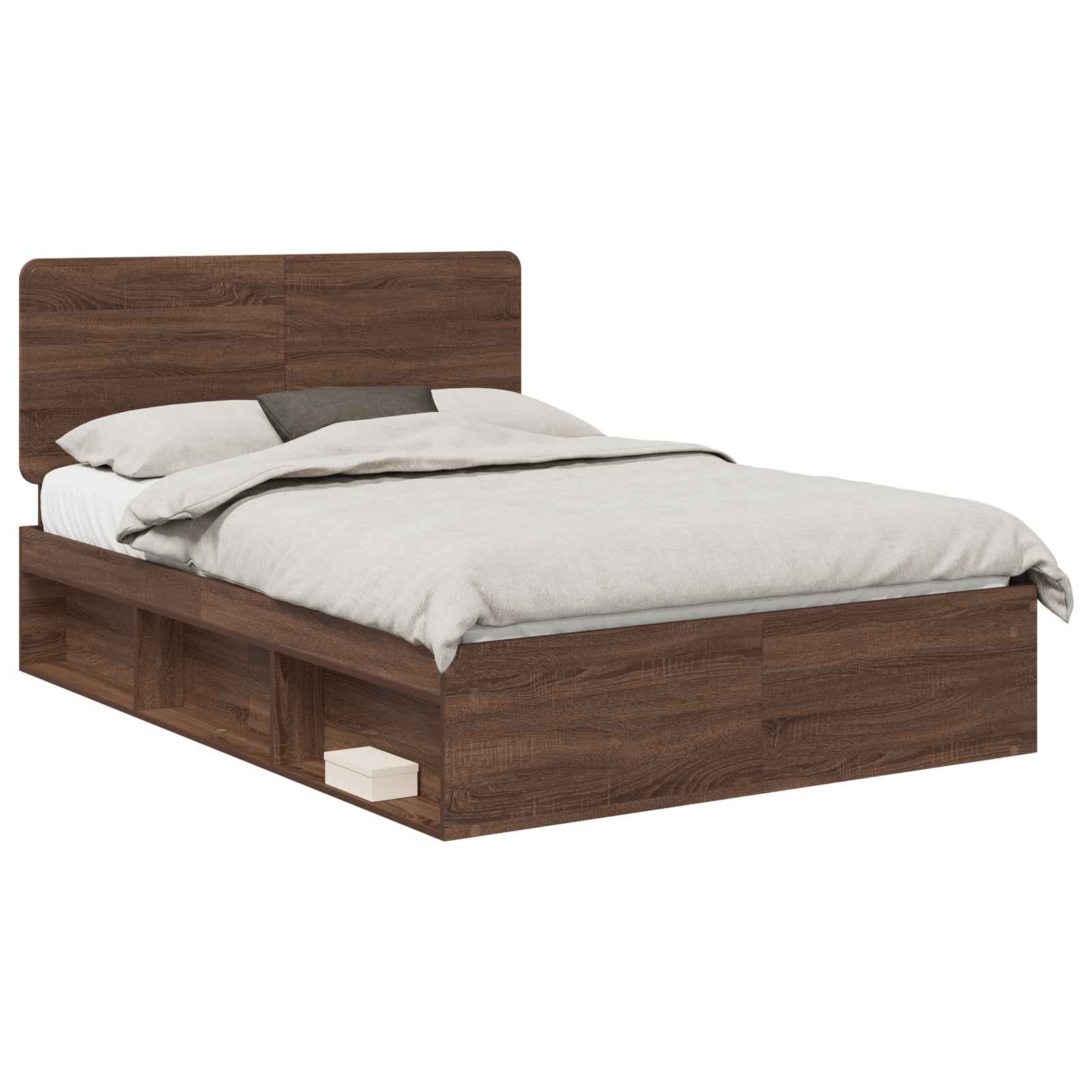 Cadre de lit Chêne brun 140 x 200 cm Bois de pin massif - XIOS