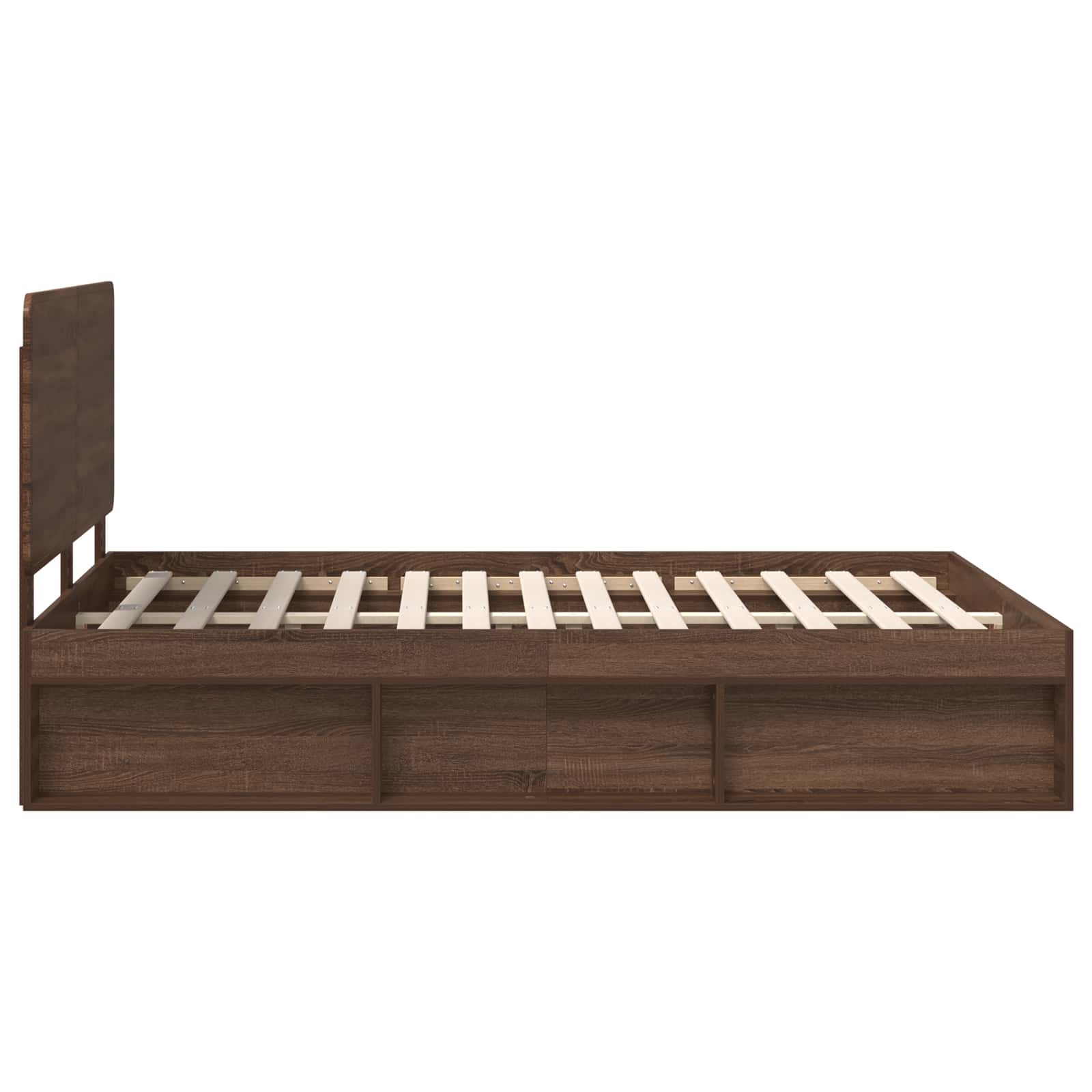 Cadre de lit Chêne brun 140 x 200 cm Bois de pin massif - XIOS