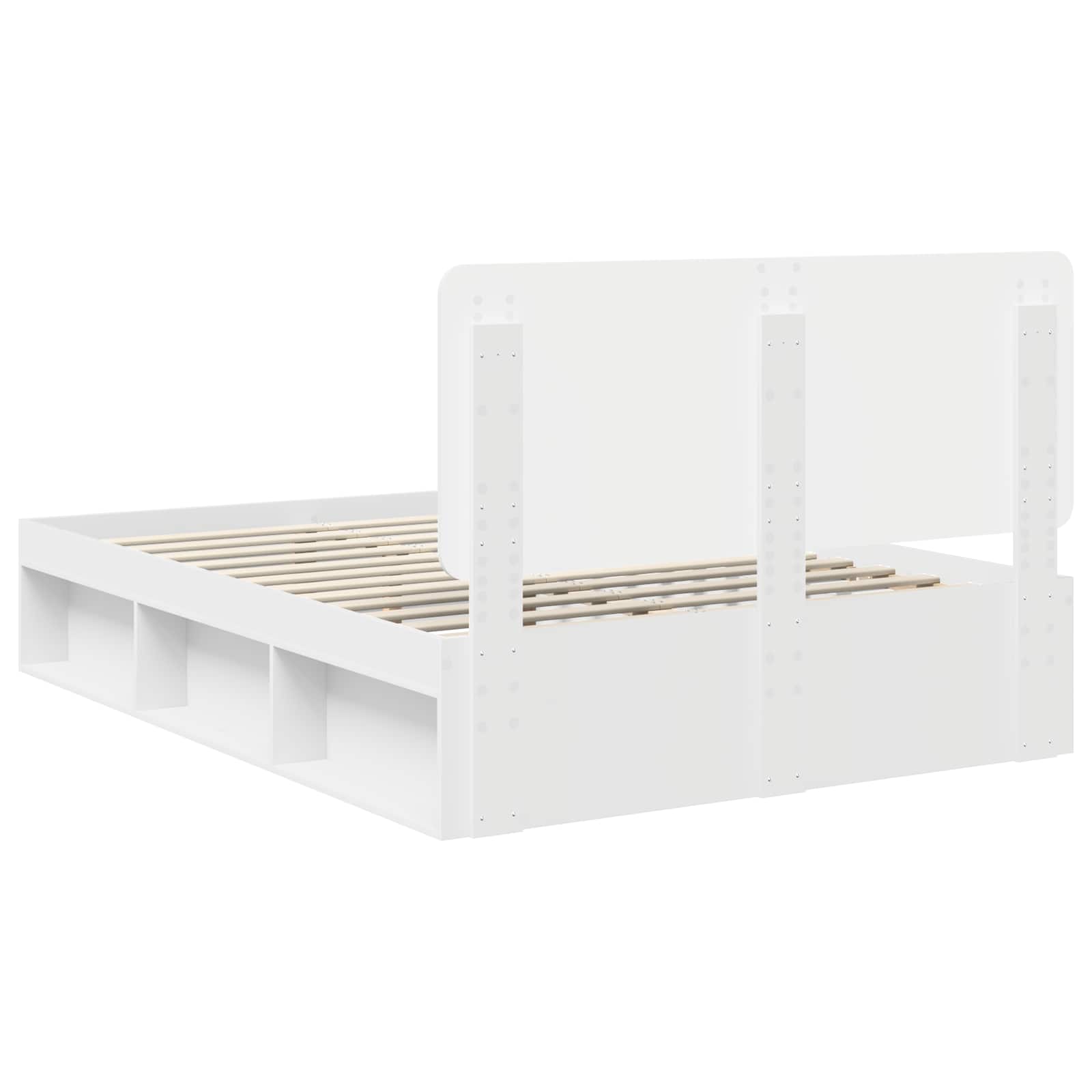 Cadre de lit Blanc 140 x 190 cm Bois de pin massif - XIOS
