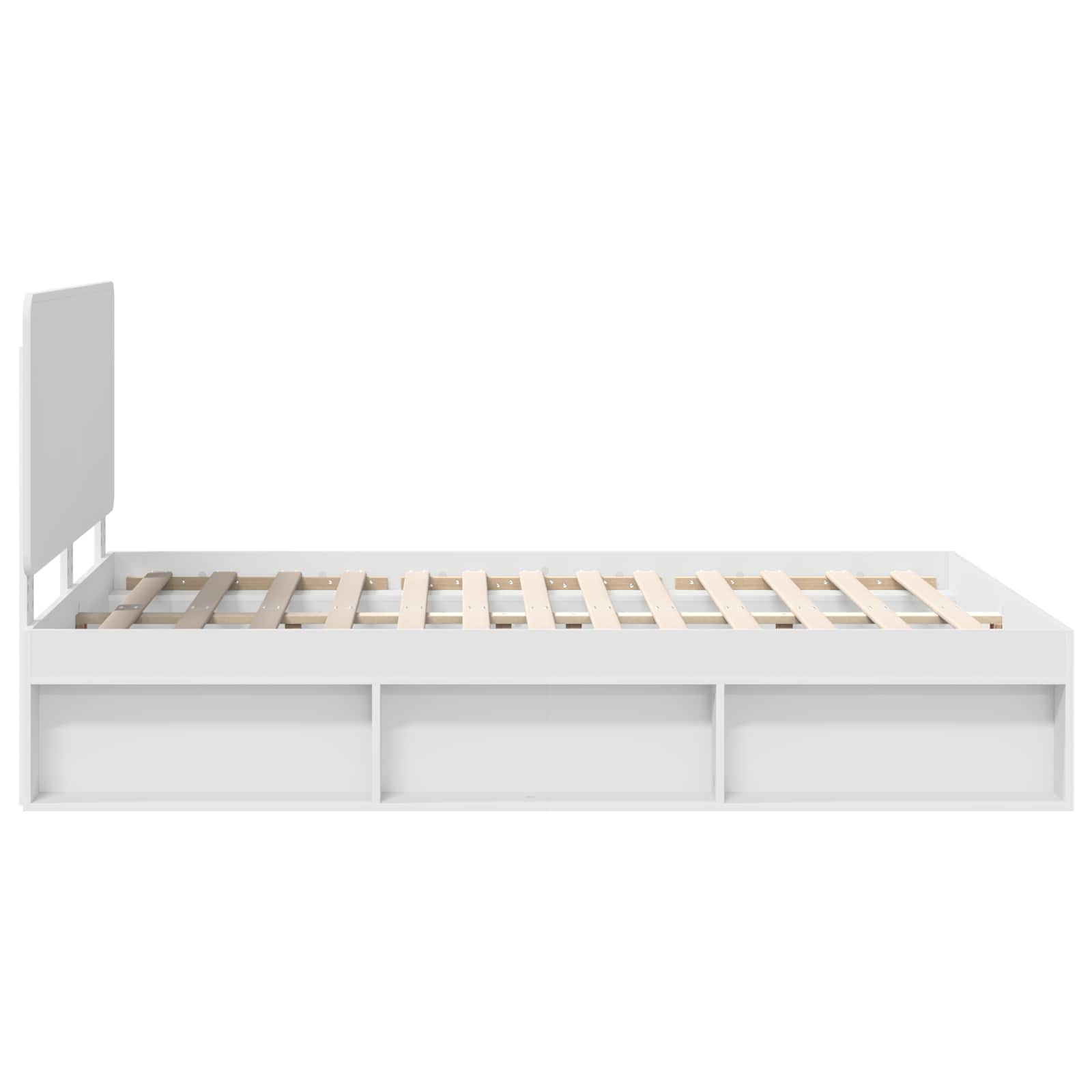 Cadre de lit Blanc 140 x 190 cm Bois de pin massif - XIOS