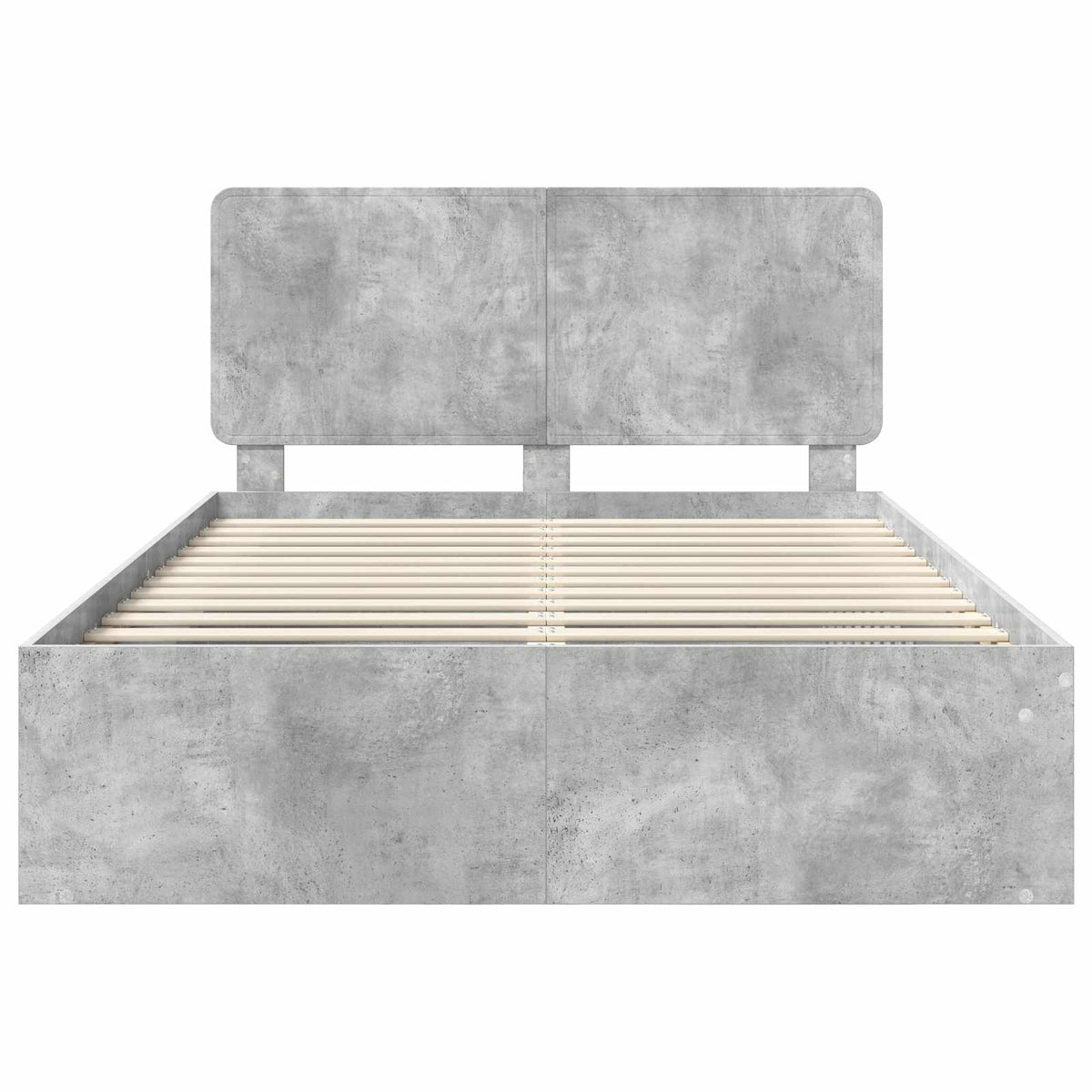 Cadre de lit Gris béton 140 x 190 cm Bois de pin massif