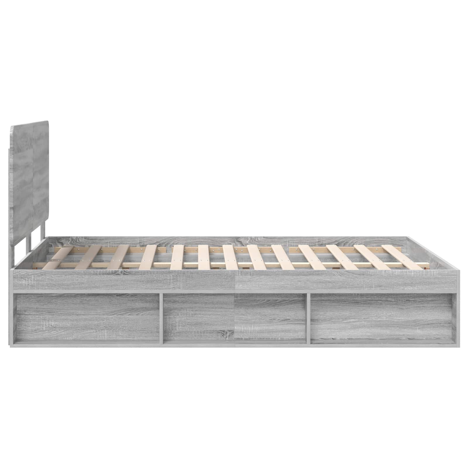 Cadre de lit Gris Sonoma 140 x 190 cm Bois de pin massif - XIOS