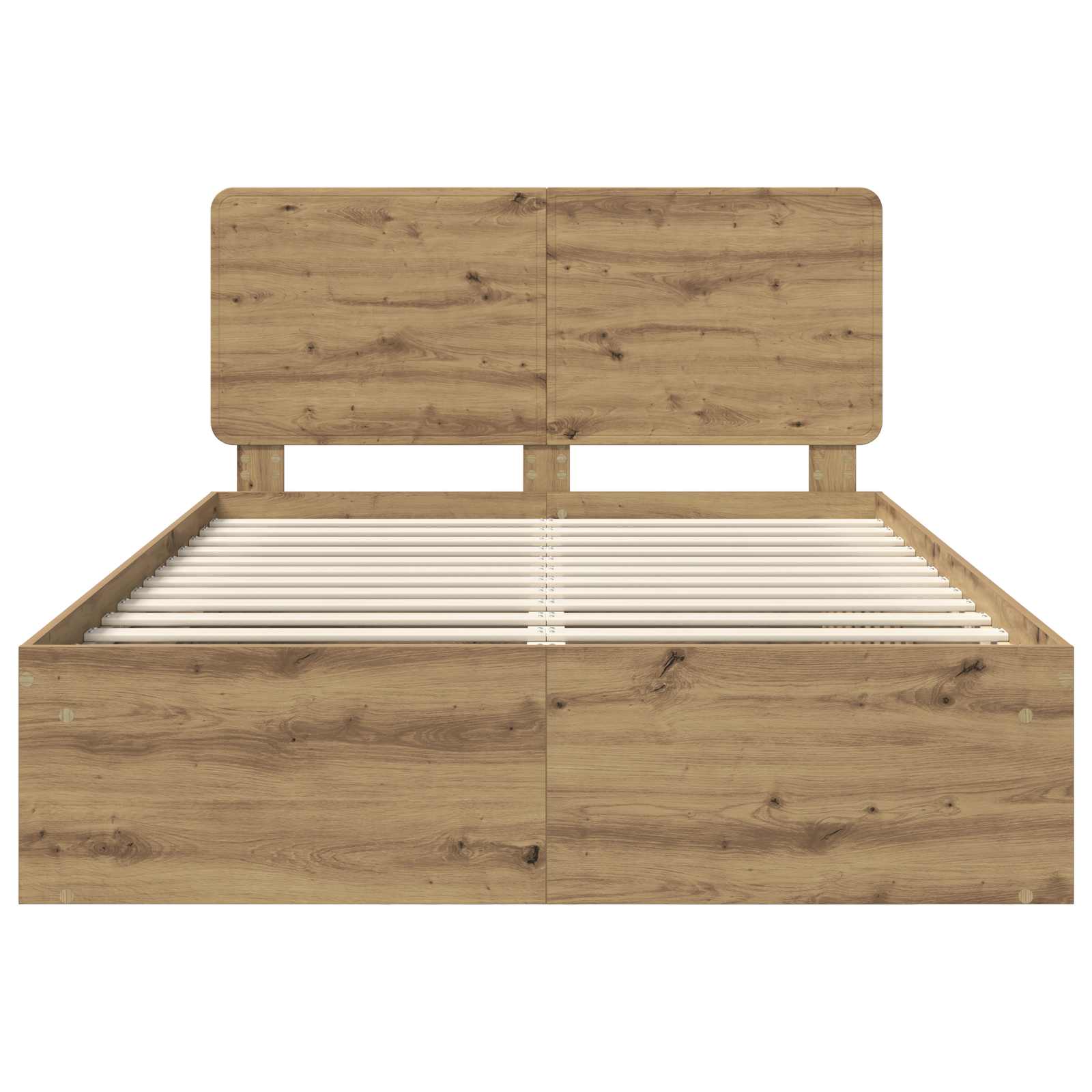 Cadre de lit Chêne artisan 140 x 190 cm Bois de pin massif - XIOS