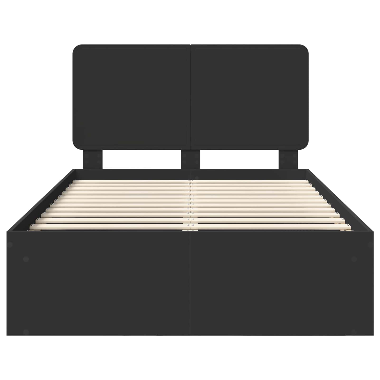Cadre de lit avec tête de lit Noir 135 x 190 cm Pin massif - XIOS