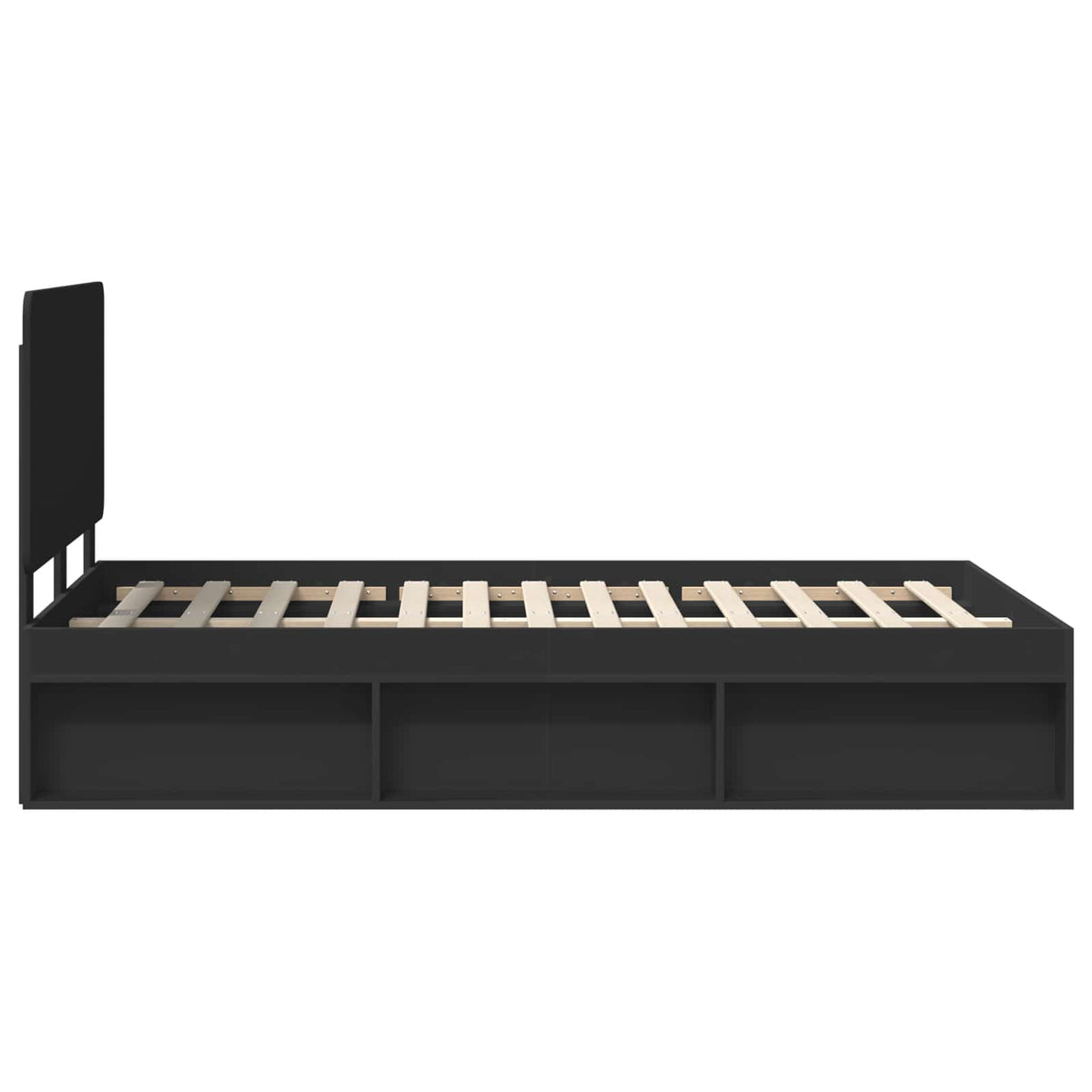 Cadre de lit Noir 135 x 190 cm Bois de pin massif