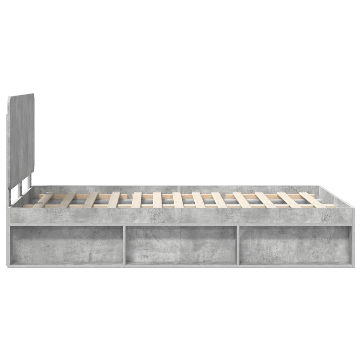 Cadre de lit Gris Béton 135 x 190 cm Bois de pin massif