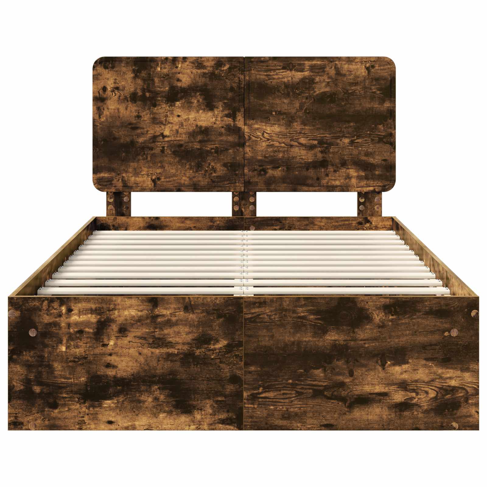 Cadre de lit Chêne fumé 135 x 190 cm Bois de pin massif - XIOS