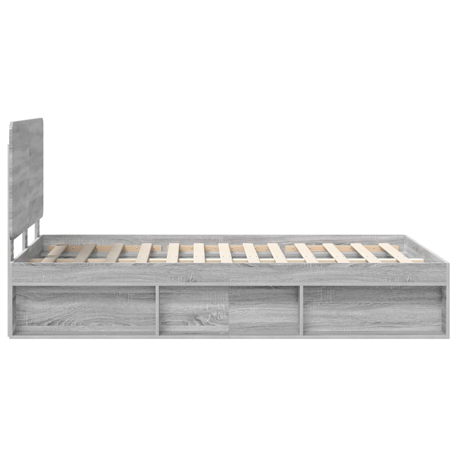 Cadre de lit Gris Sonoma 135 x 190 cm Bois de pin massif - XIOS