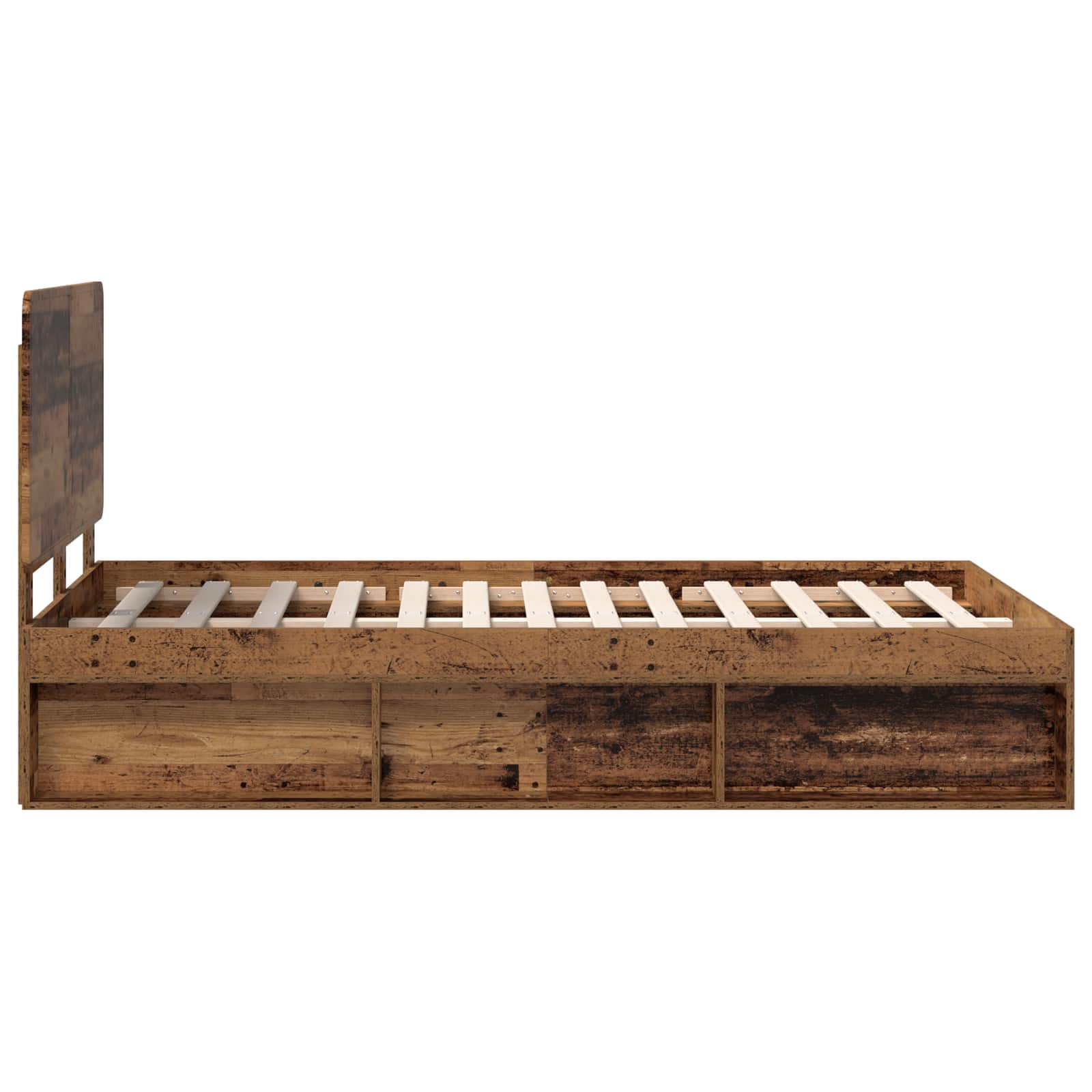 Cadre de lit Bois ancien 135 x 190 cm Bois de pin massif - XIOS