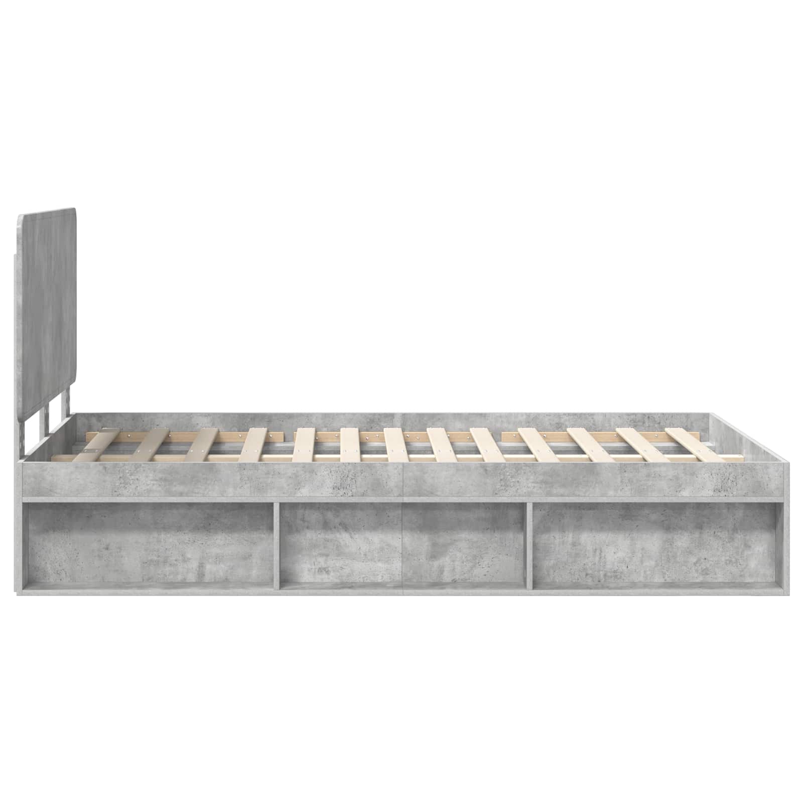 Cadre de lit Béton 120 x 200 cm Bois de pin massif - XIOS