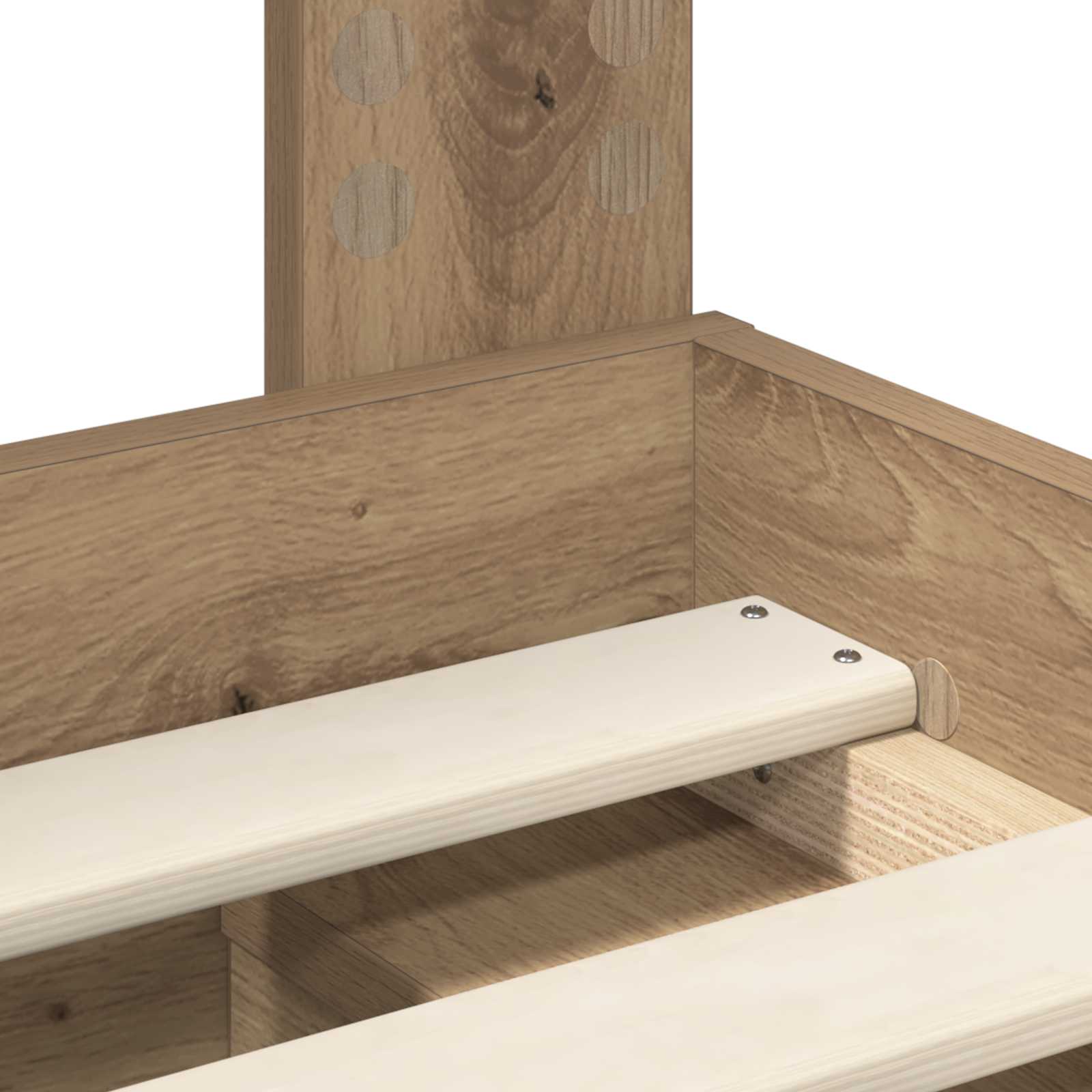 Cadre de lit Chêne artisan 120 x 200 cm Bois de pin massif - XIOS
