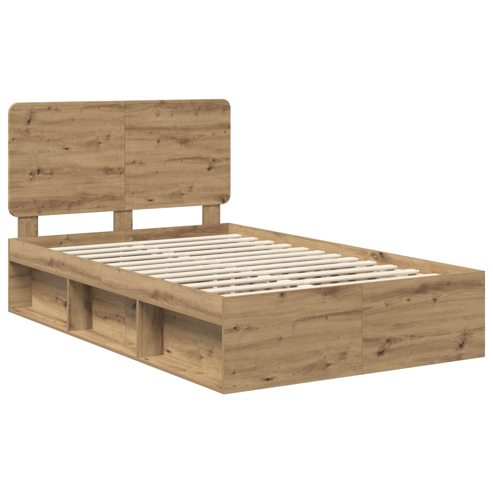 Cadre de lit Chêne artisan 120 x 200 cm Bois de pin massif - XIOS