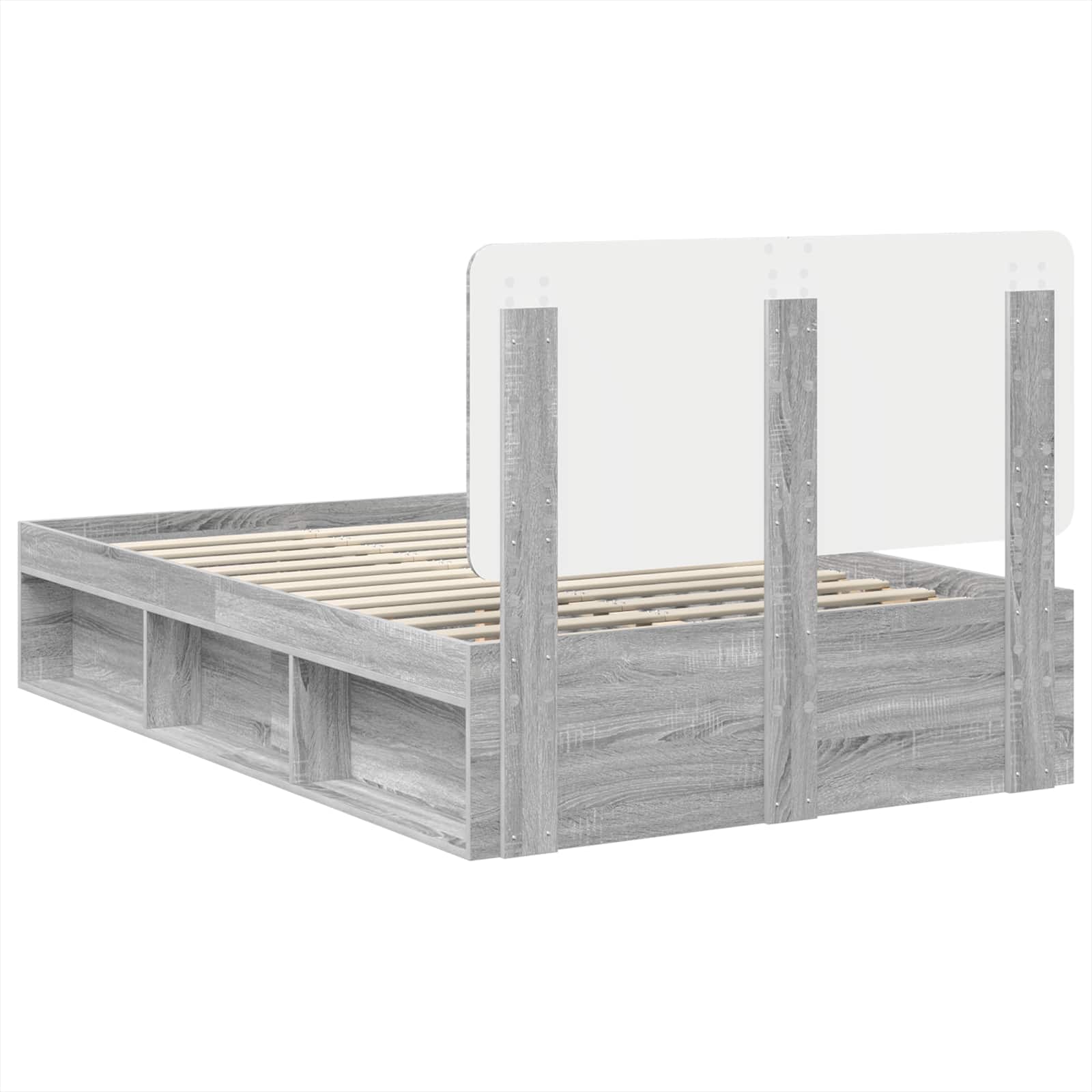 Cadre de lit Gris Sonoma 120 x 190 cm Bois de pin massif - XIOS