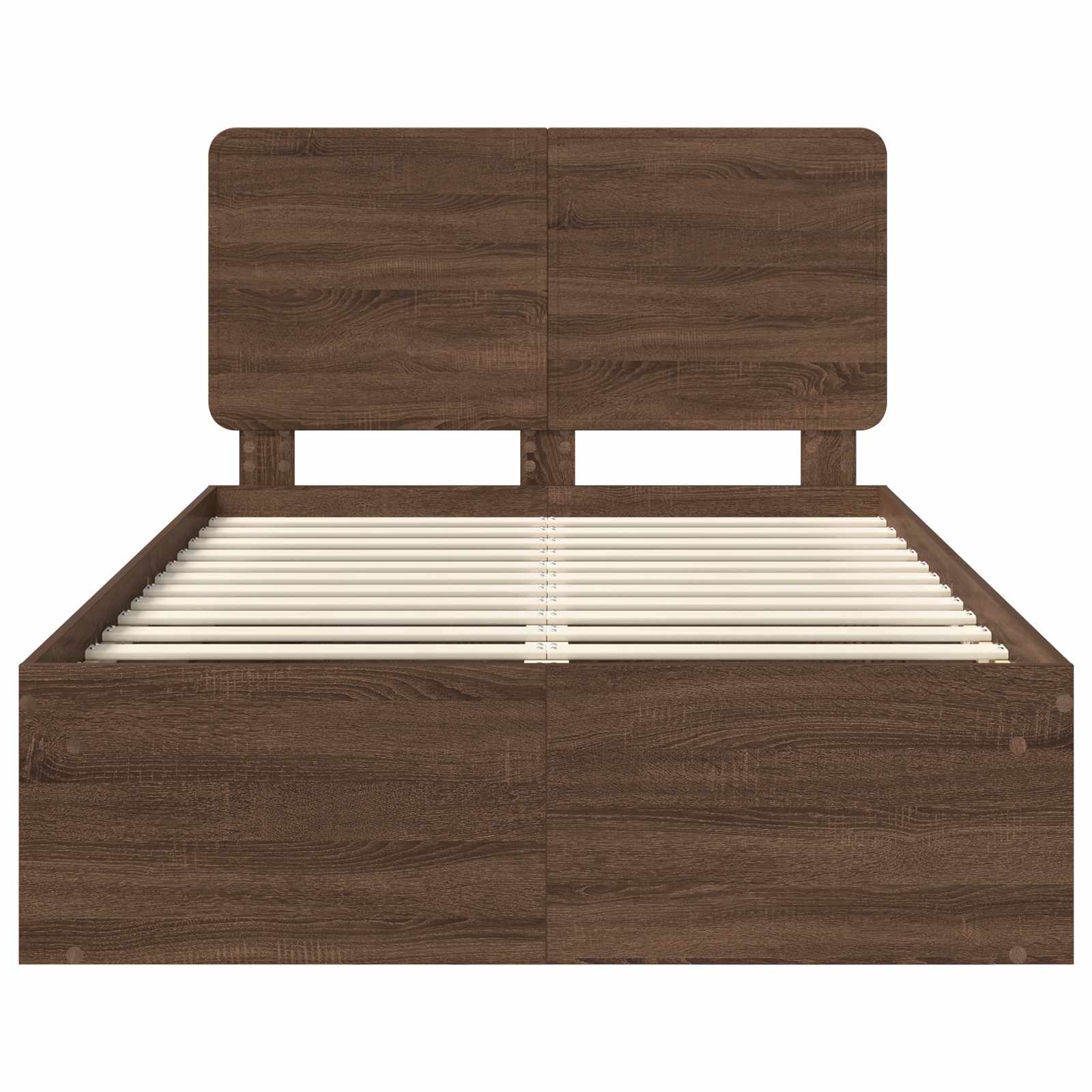 Cadre de lit Chêne brun 120 x 190 cm Bois de pin massif - XIOS