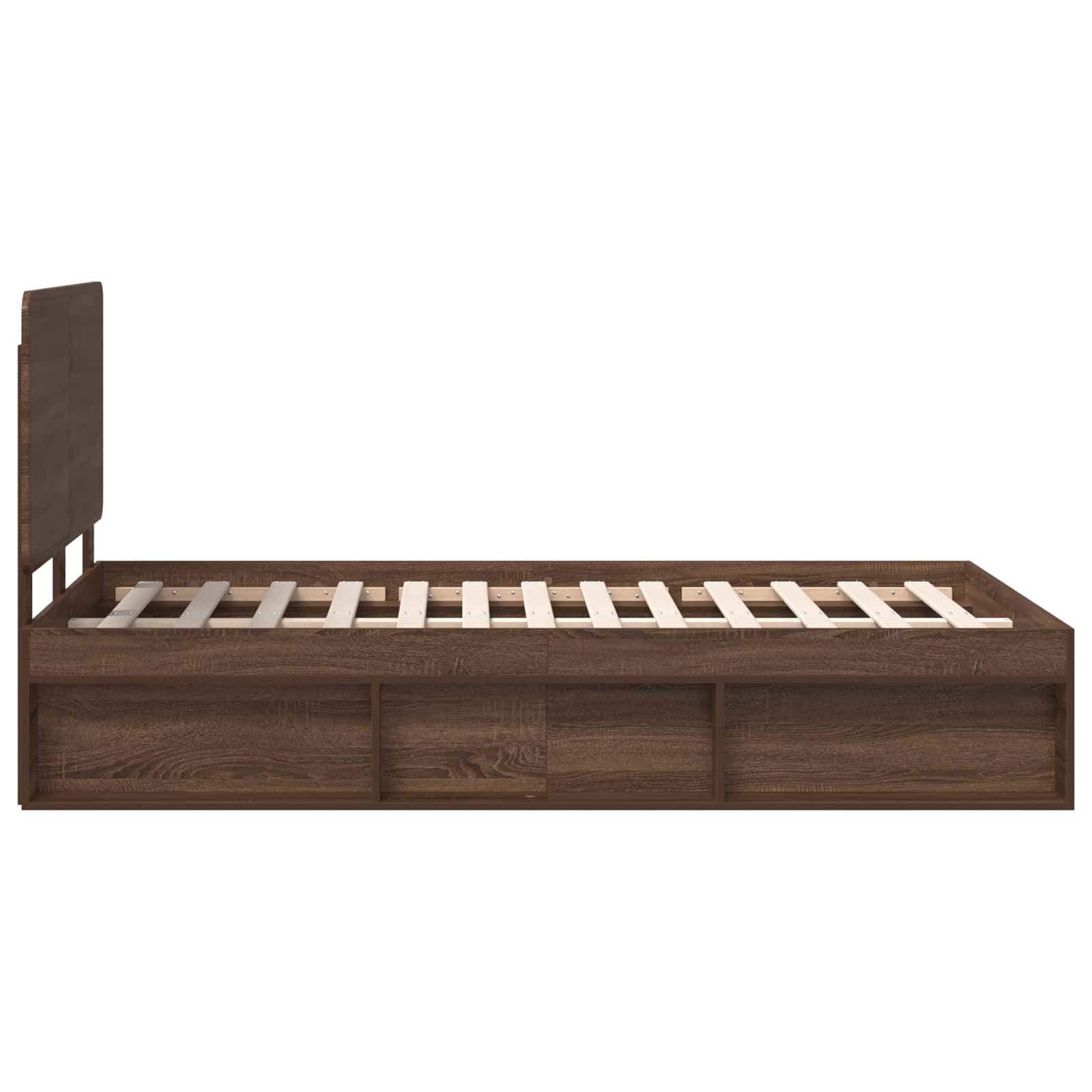 Cadre de lit Chêne brun 120 x 190 cm Bois de pin massif - XIOS
