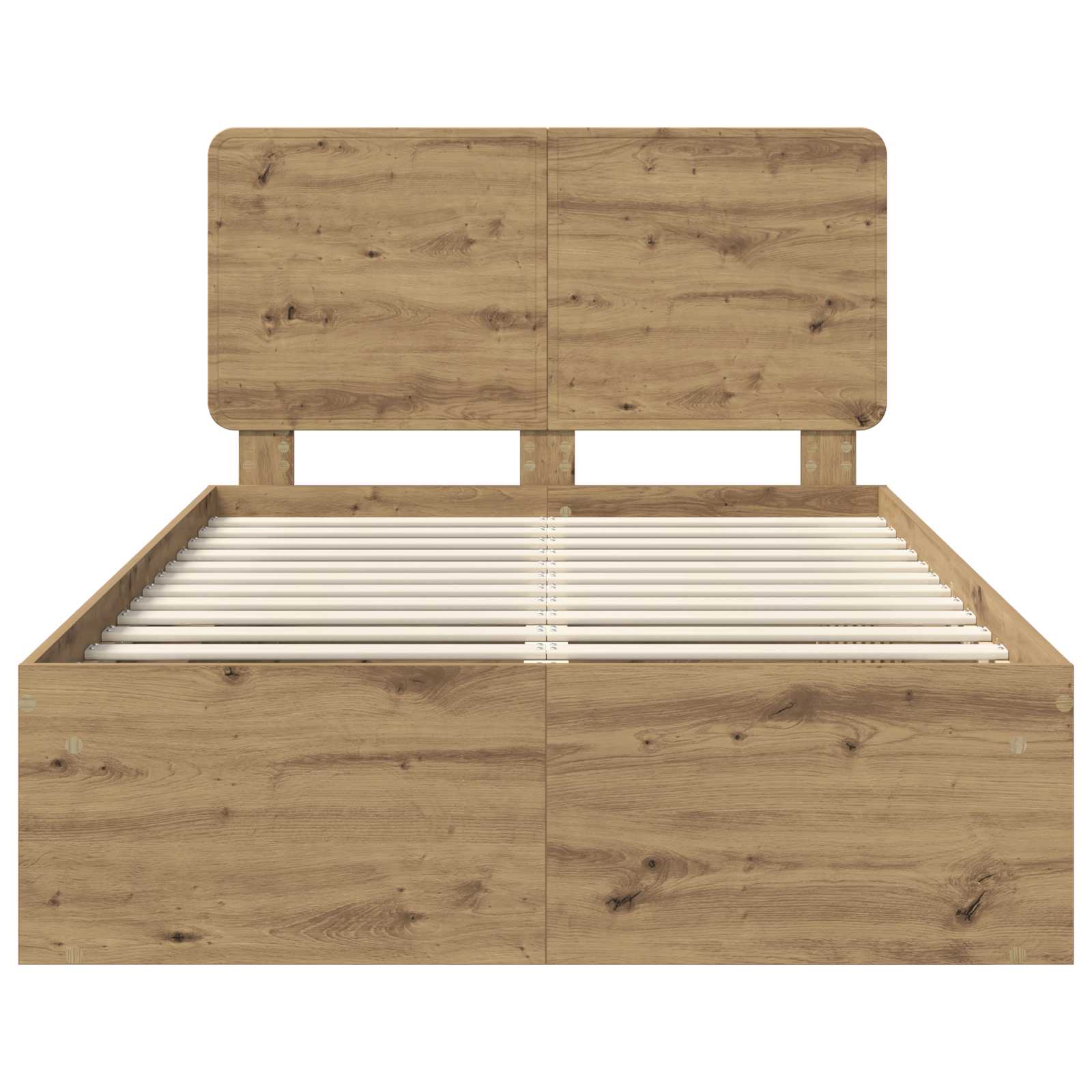 Cadre de lit Chêne artisan 120 x 190 cm Bois de pin massif - XIOS