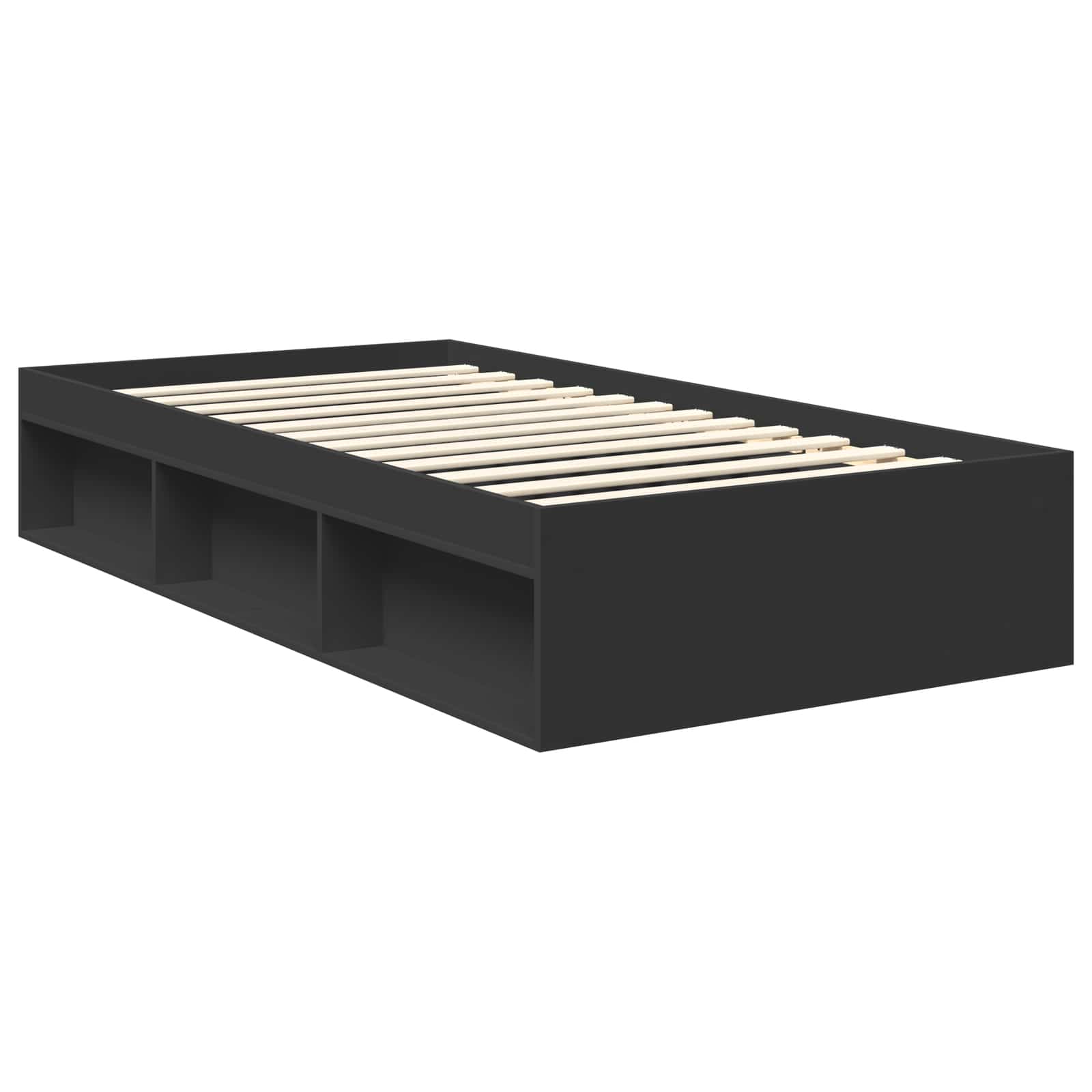Cadre de lit Noir 100 x 200 cm Bois de pin massif - XIOS