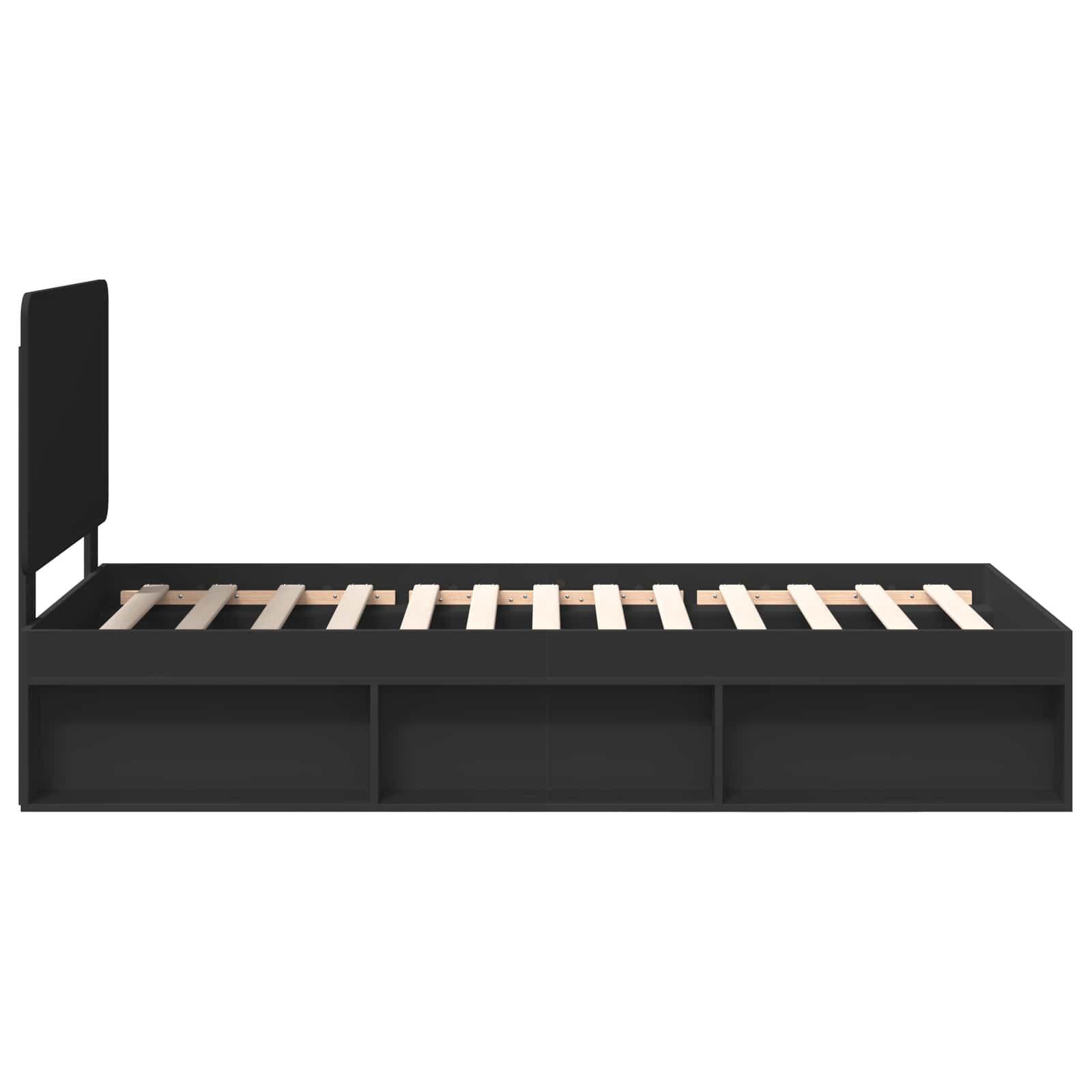 Cadre de lit Noir 100 x 200 cm Bois de pin massif - XIOS