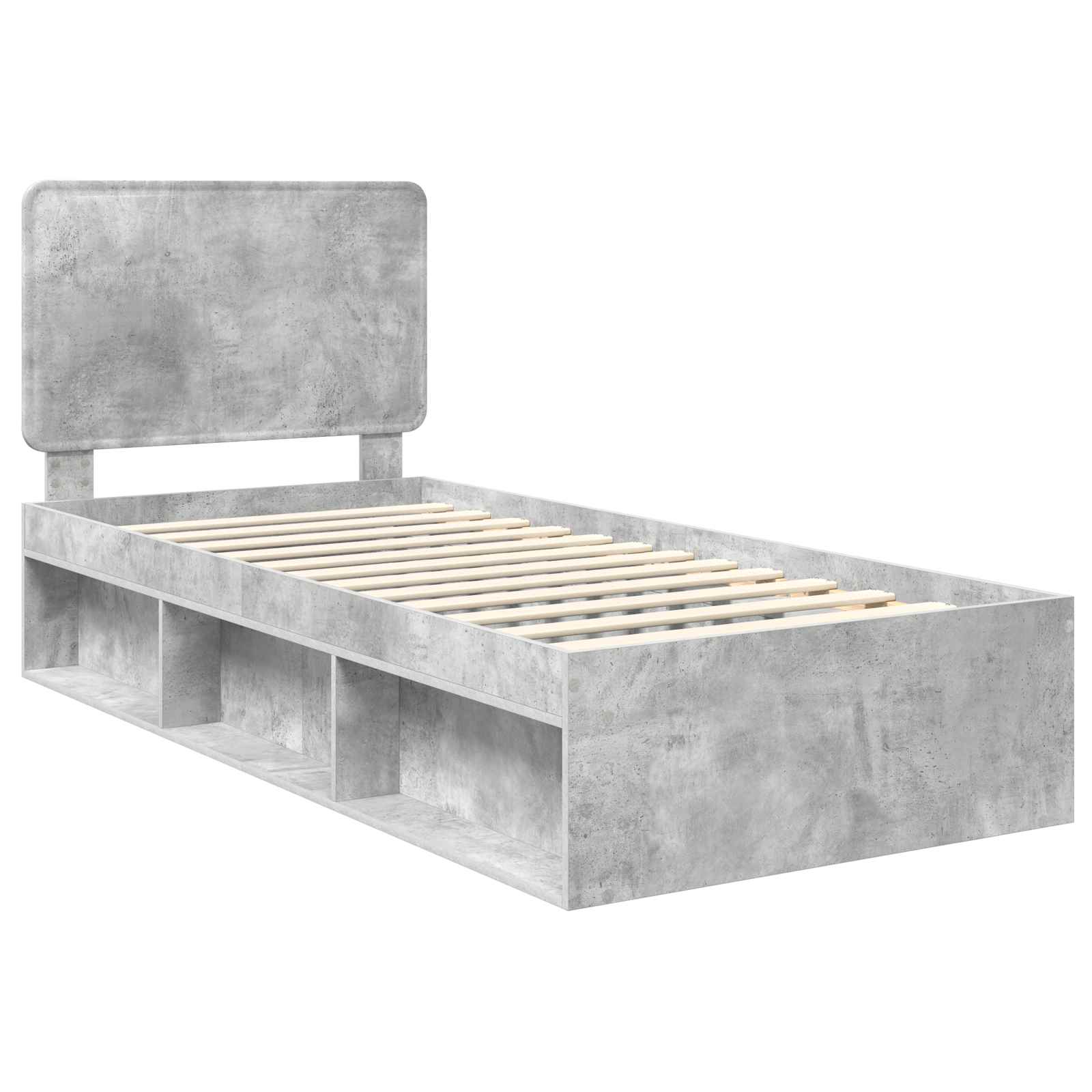 Cadre de lit Gris Béton 100 x 200 cm Bois de pin massif - XIOS