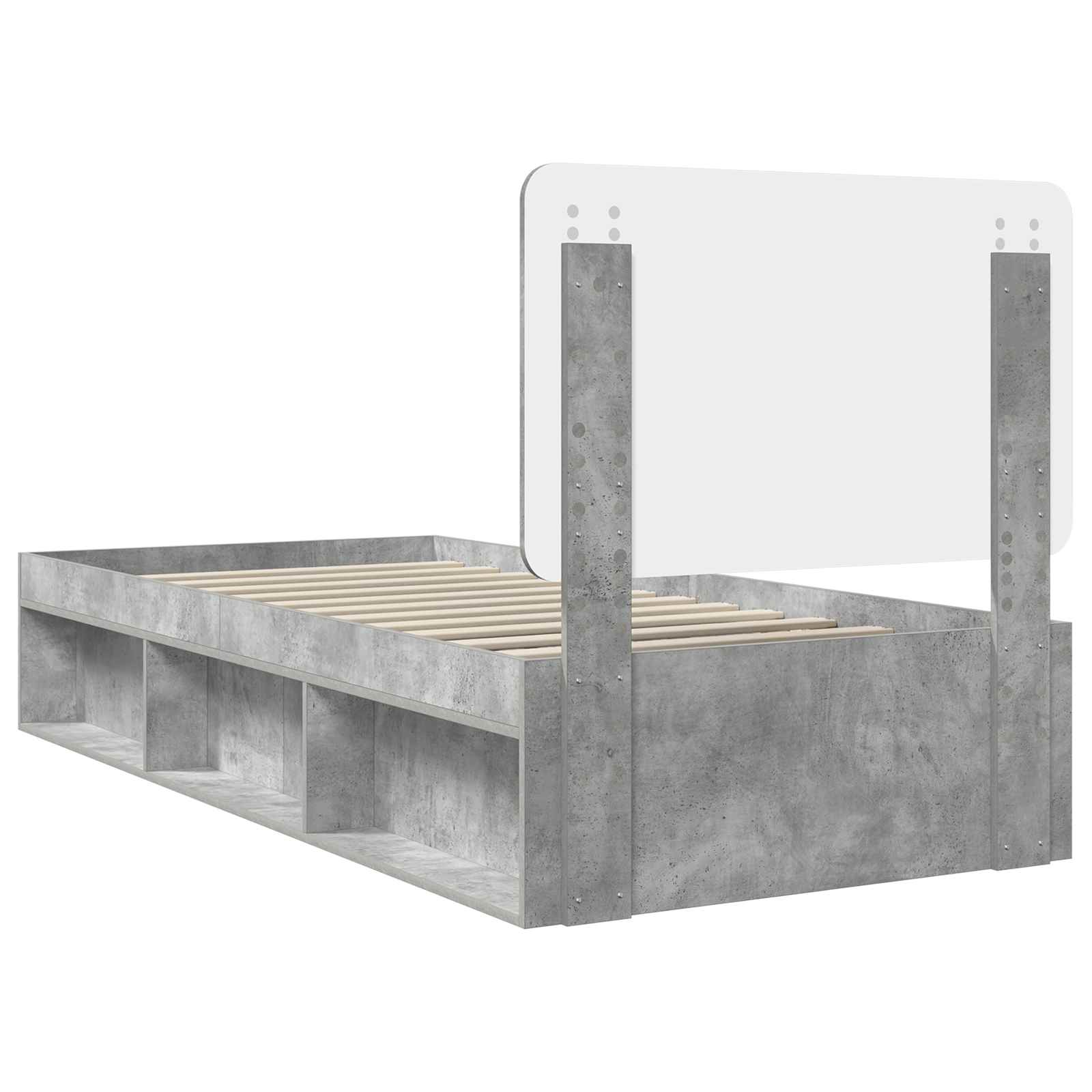 Cadre de lit Gris Béton 100 x 200 cm Bois de pin massif - XIOS
