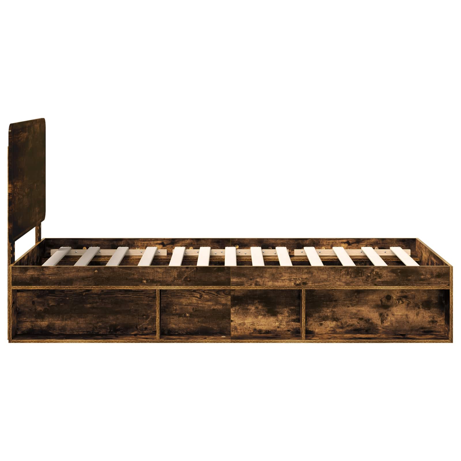 Cadre de lit Chêne fumé 100 x 200 cm Bois de pin massif - XIOS